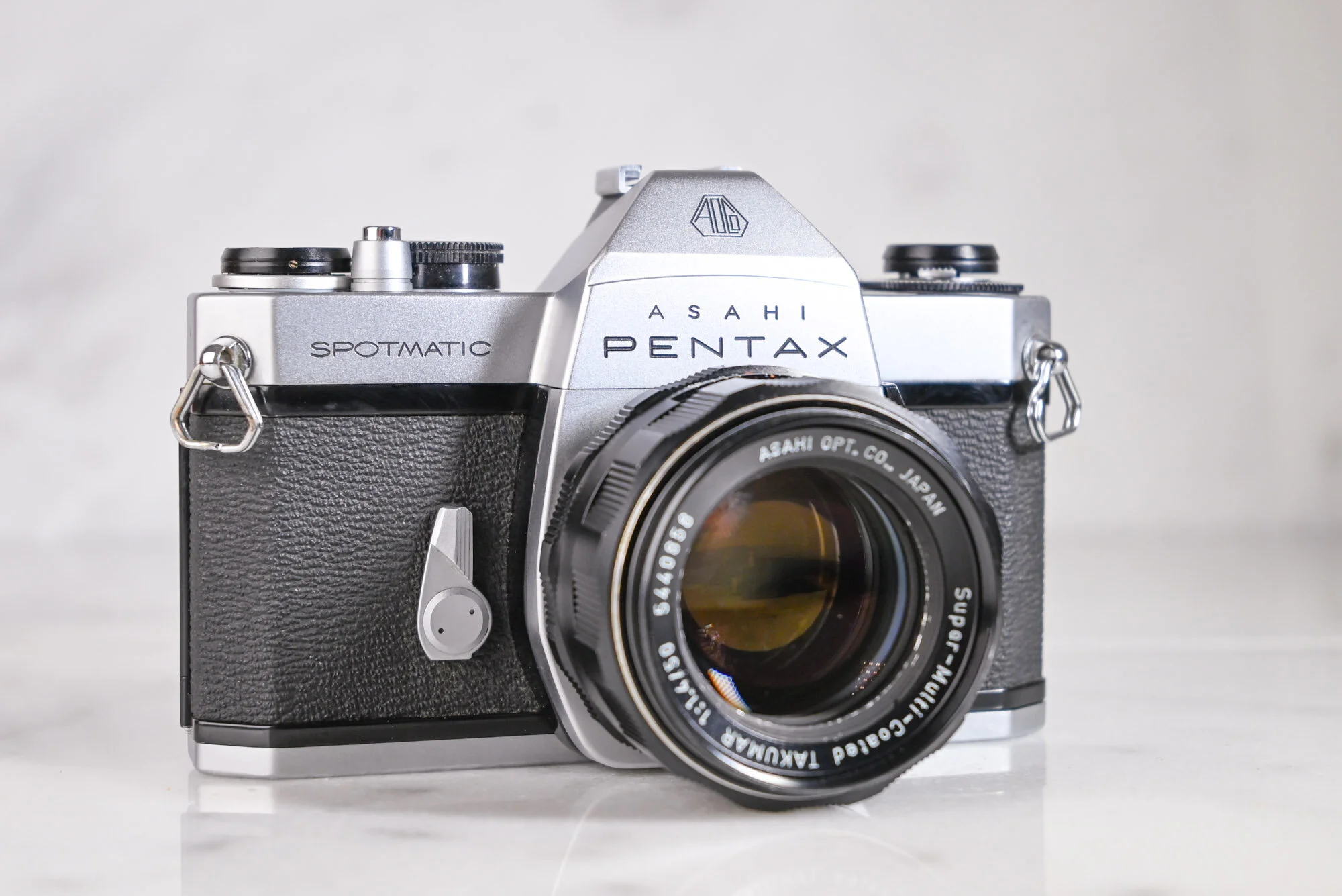 Pentax Spotmatic SP 35mm SLR Film Camera with Pentax Super Multi Coated Takumar 50mm F/1.4 Fast Prime Lens