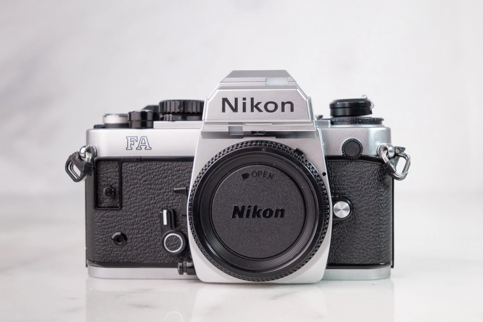Nikon FA 35mm Film Camera with Nikon Body Cap and Batteries
