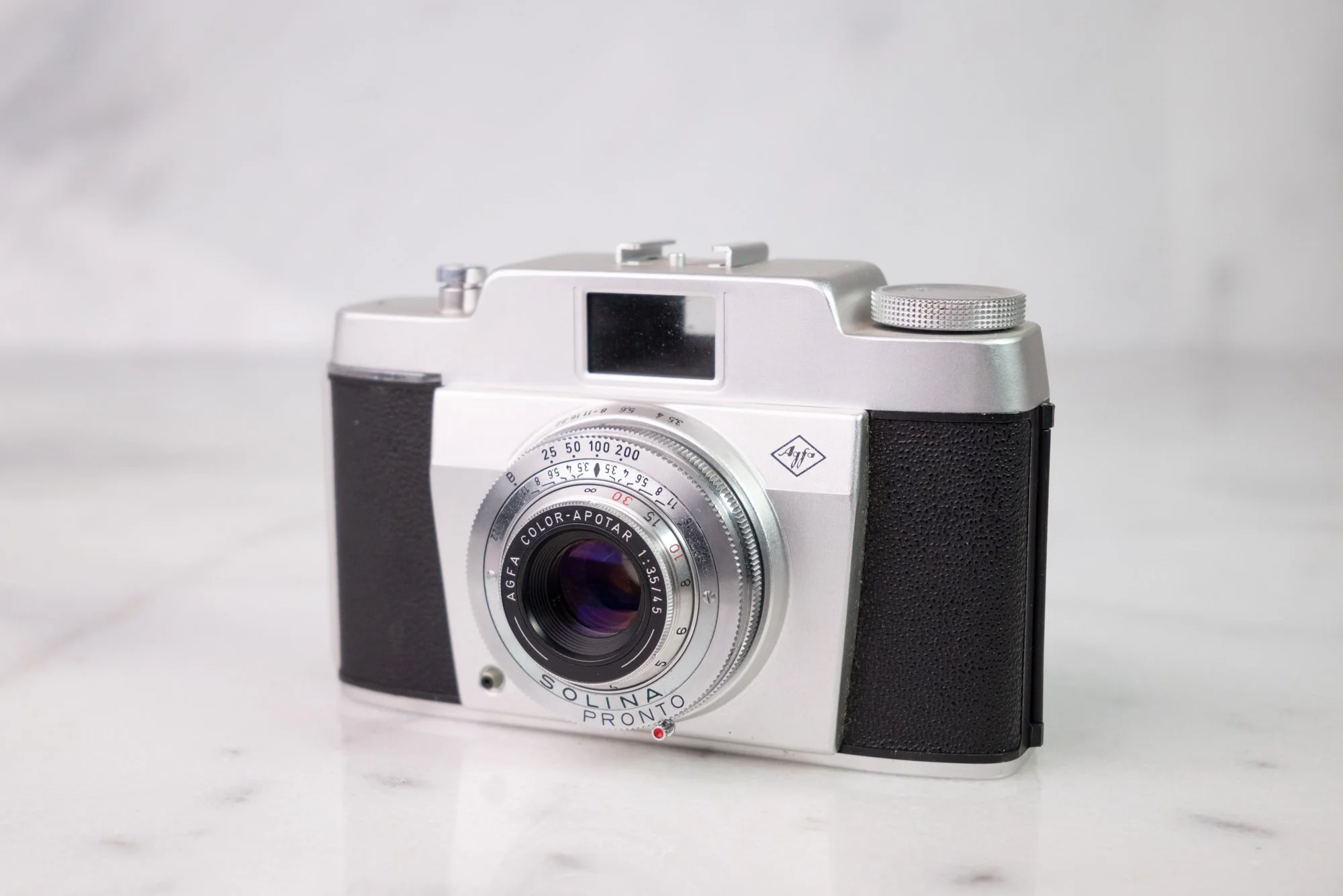 Agfa Solina 35mm Film Viewfinder Camera Fully Functional with Agfa Color Apotar 45mm F/3.5