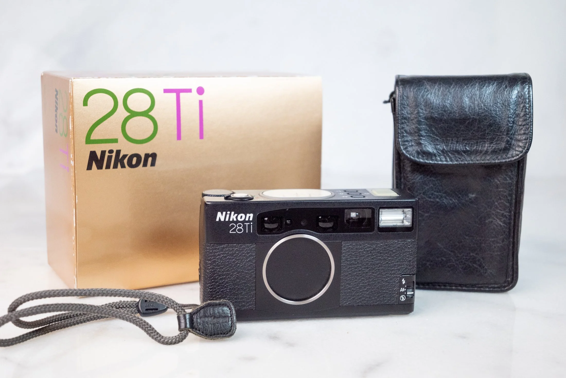 Nikon 28Ti Point and Shoot 35mm Film Camera with Box, Case and Strap