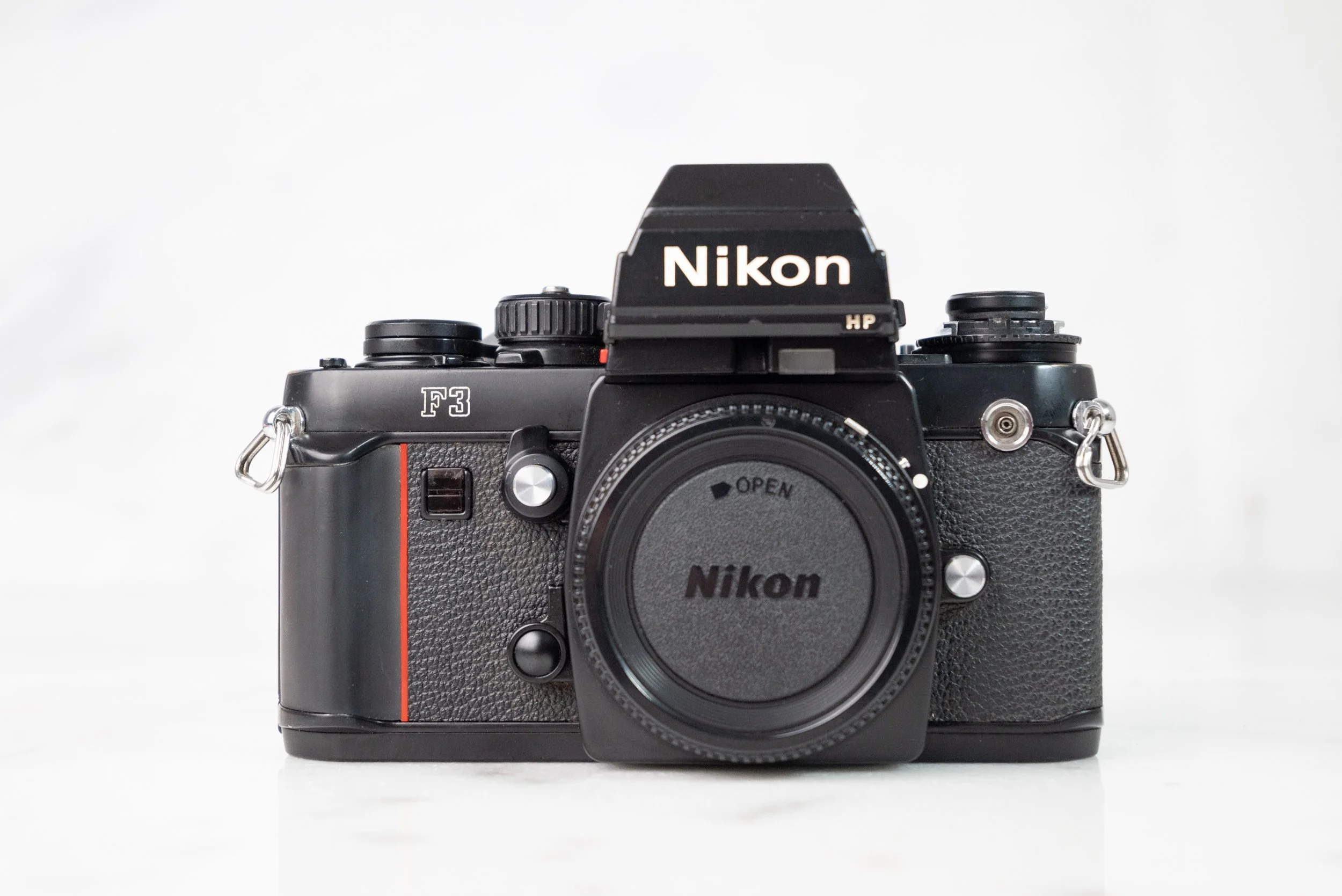 Nikon F3 HP Professional 35mm Film SLR Camera with Body Cap, New Batteries  — F Stop Cameras