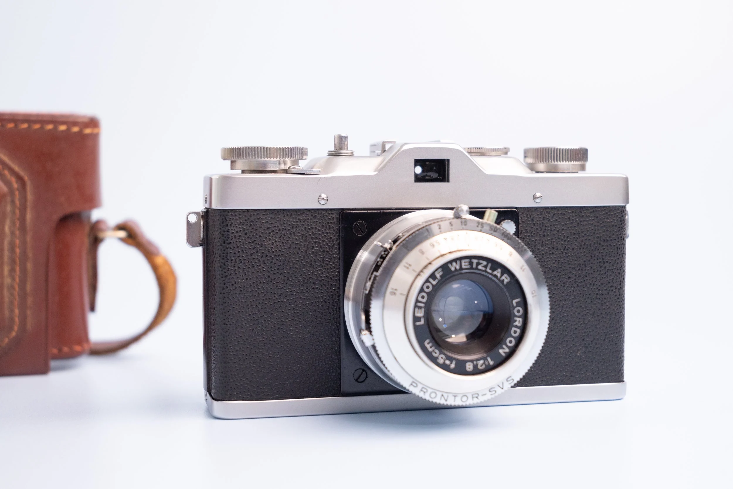Leidolf Lordax 35mm Film Camera with Lordon 5mm F/2.8 and Case - Fully Functional, Made in Wetzlar Germany