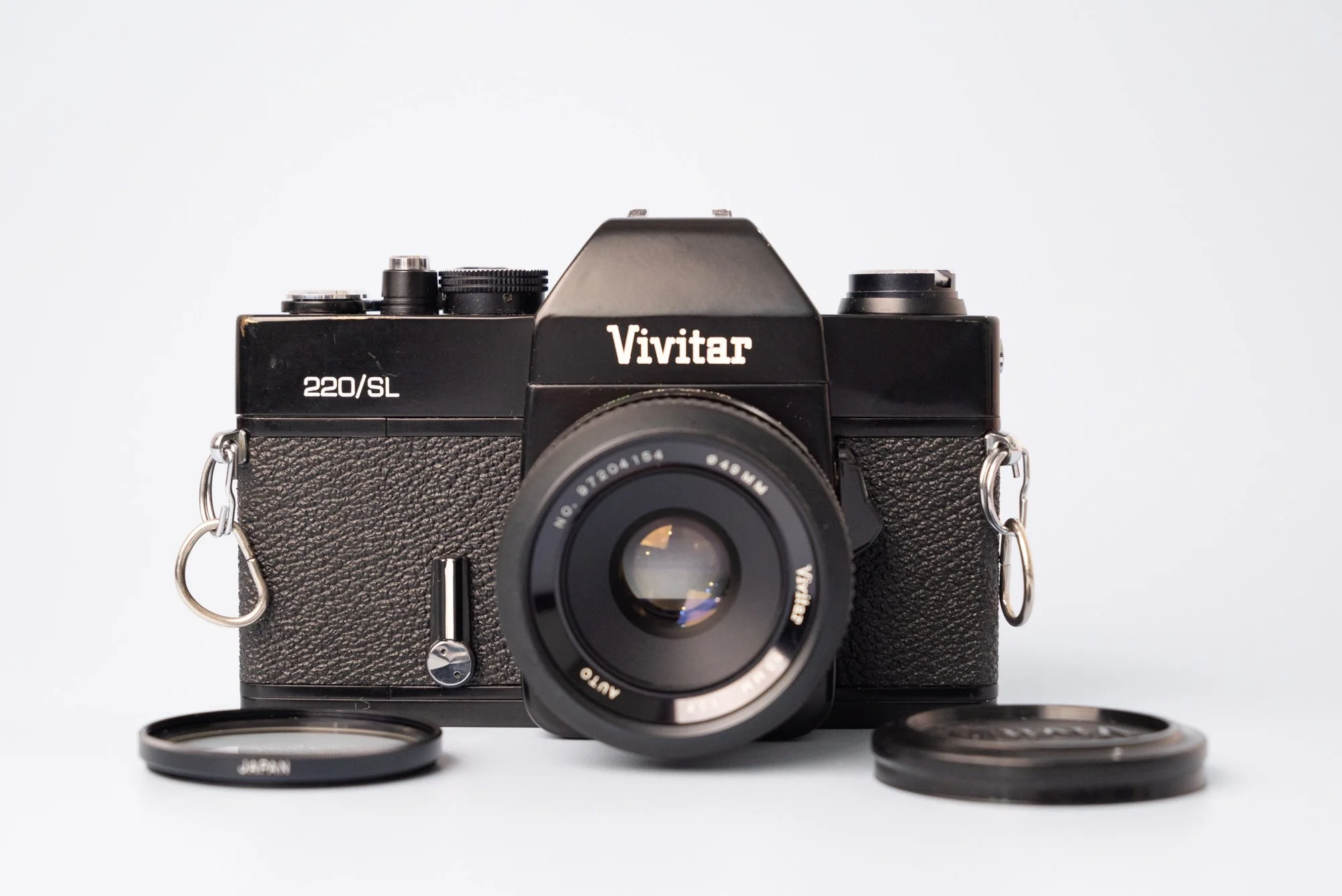 Vivitar 220 SL 35mm SLR Film Camera with Vivitar 55mm Prime Lens — F Stop Cameras