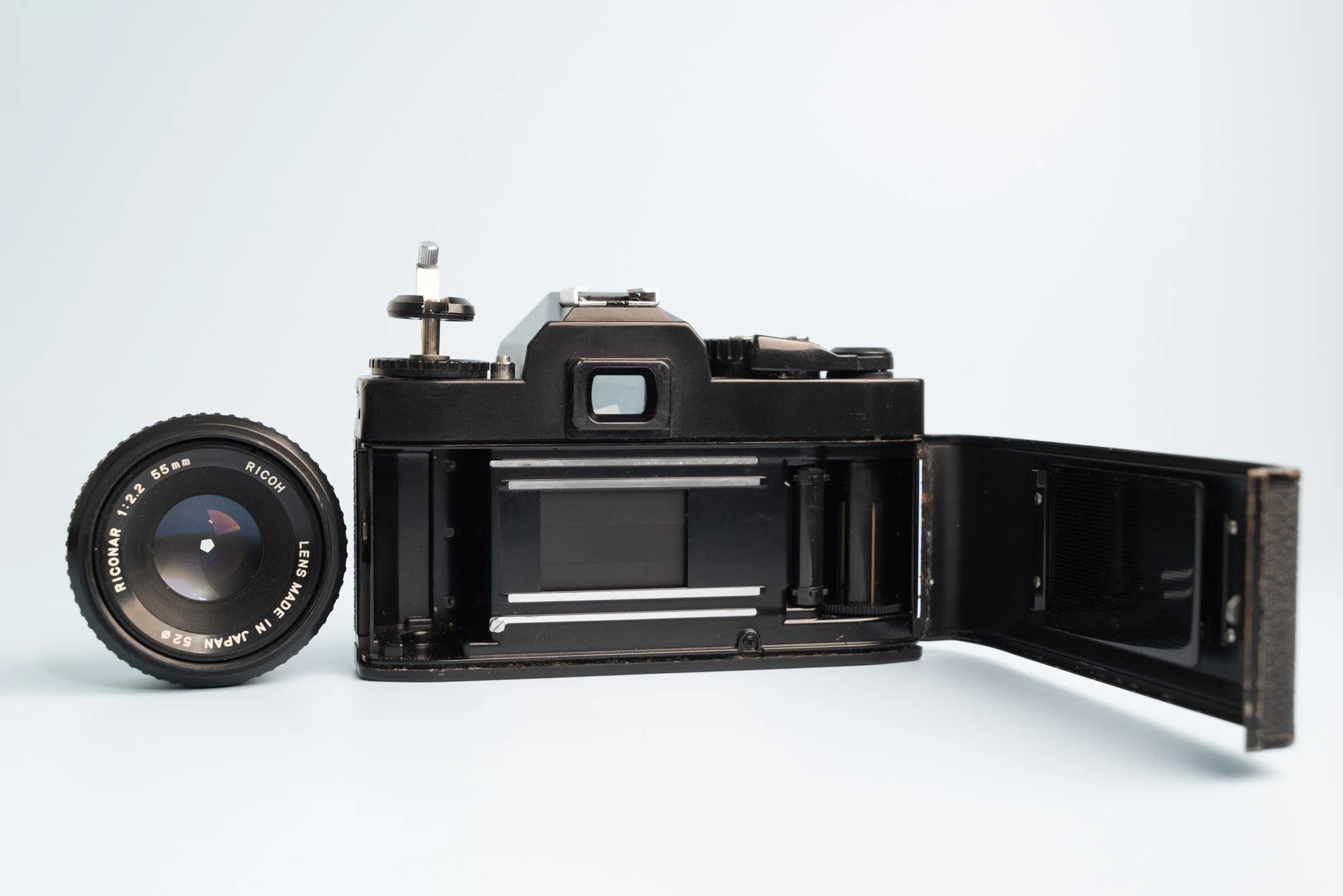 Ricoh KR5 35mm Film SLR Camera with Riconar 55mm f/2.2 Prime Lens and