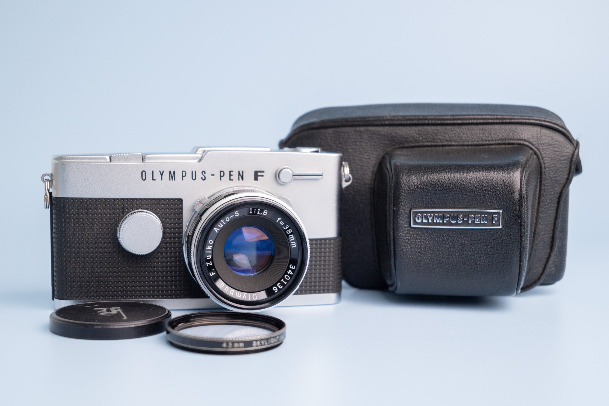 Bloquear Rareza Permanente Olympus Pen FT Half Frame 35mm Film SLR Camera with Olympus F Zuiko Auto S  38mm F/1.8 Fast Prime Lens, Original Case and Lens Cap — F Stop Cameras