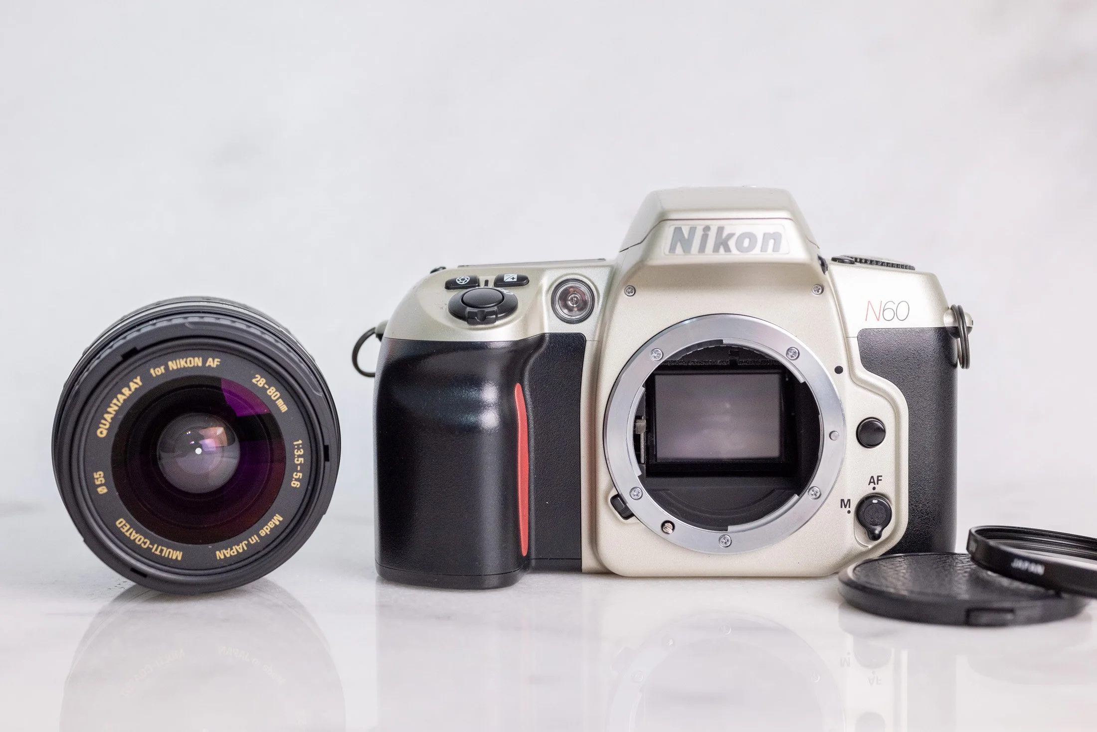 Nikon N60 35mm Film SLR Camera with Quantaray 2880mm F3.55.6 Zoom