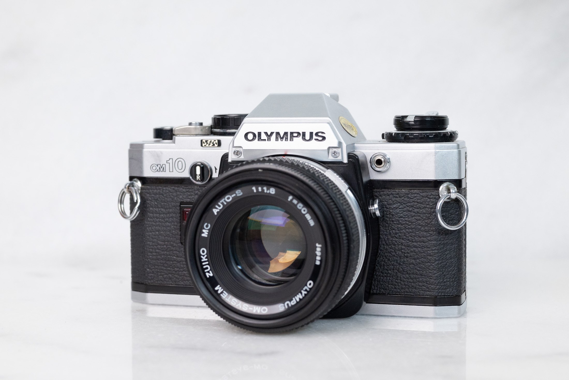 Olympus OM10 35mm Film SLR Camera with Olympus Zuiko 50mm F/1.8 Fast