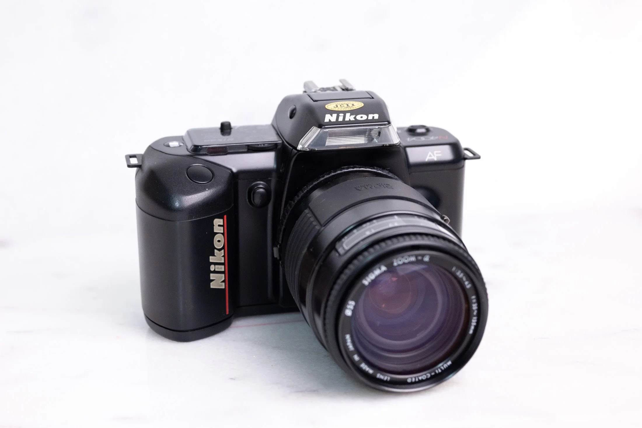 Nikon N4004 35mm Film SLR Camera Body with Sigma 35-135mm Zoom Lens - Fully Functional