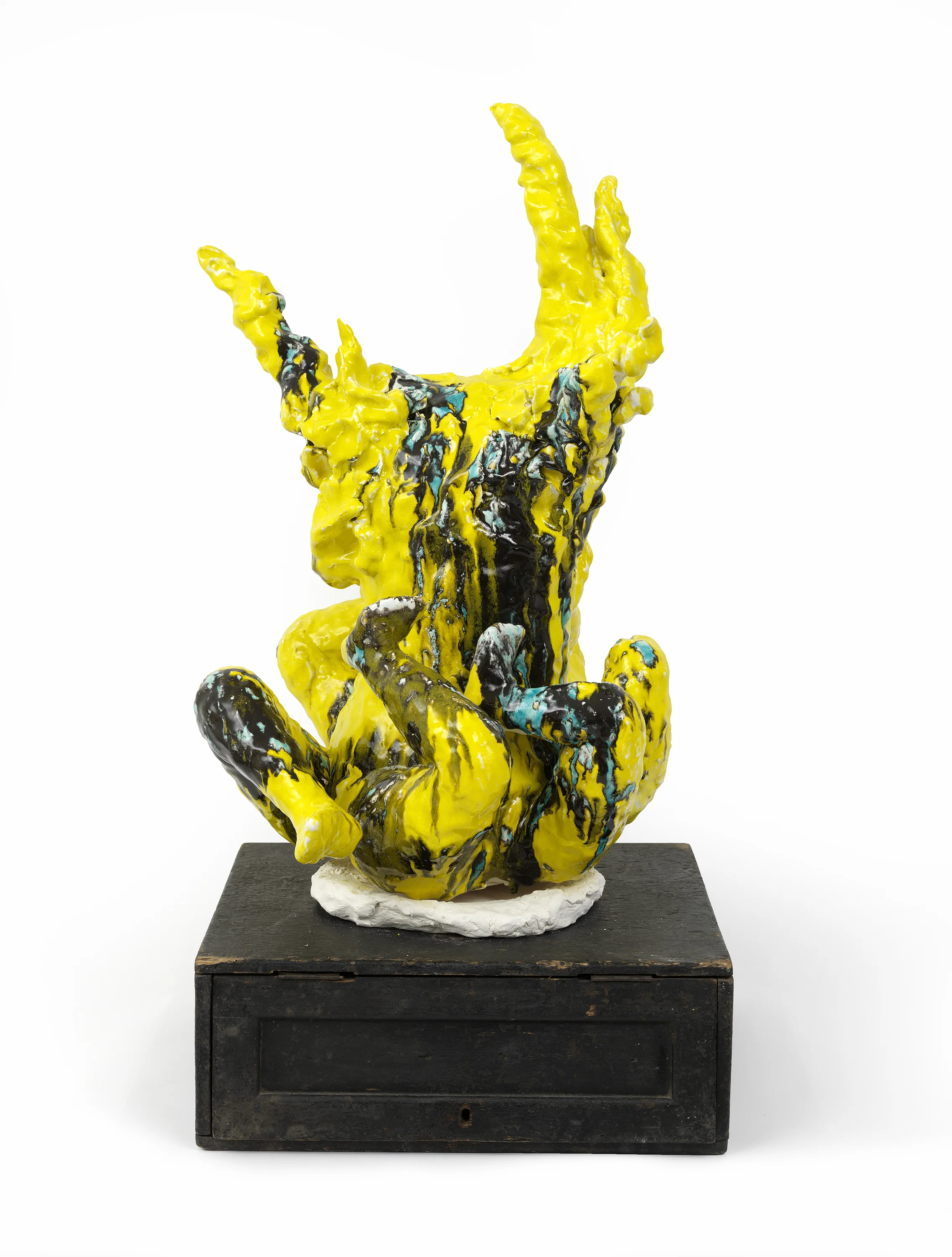 Leopard IX, Ceramics, found object, 35 H x 20 L x 20" D