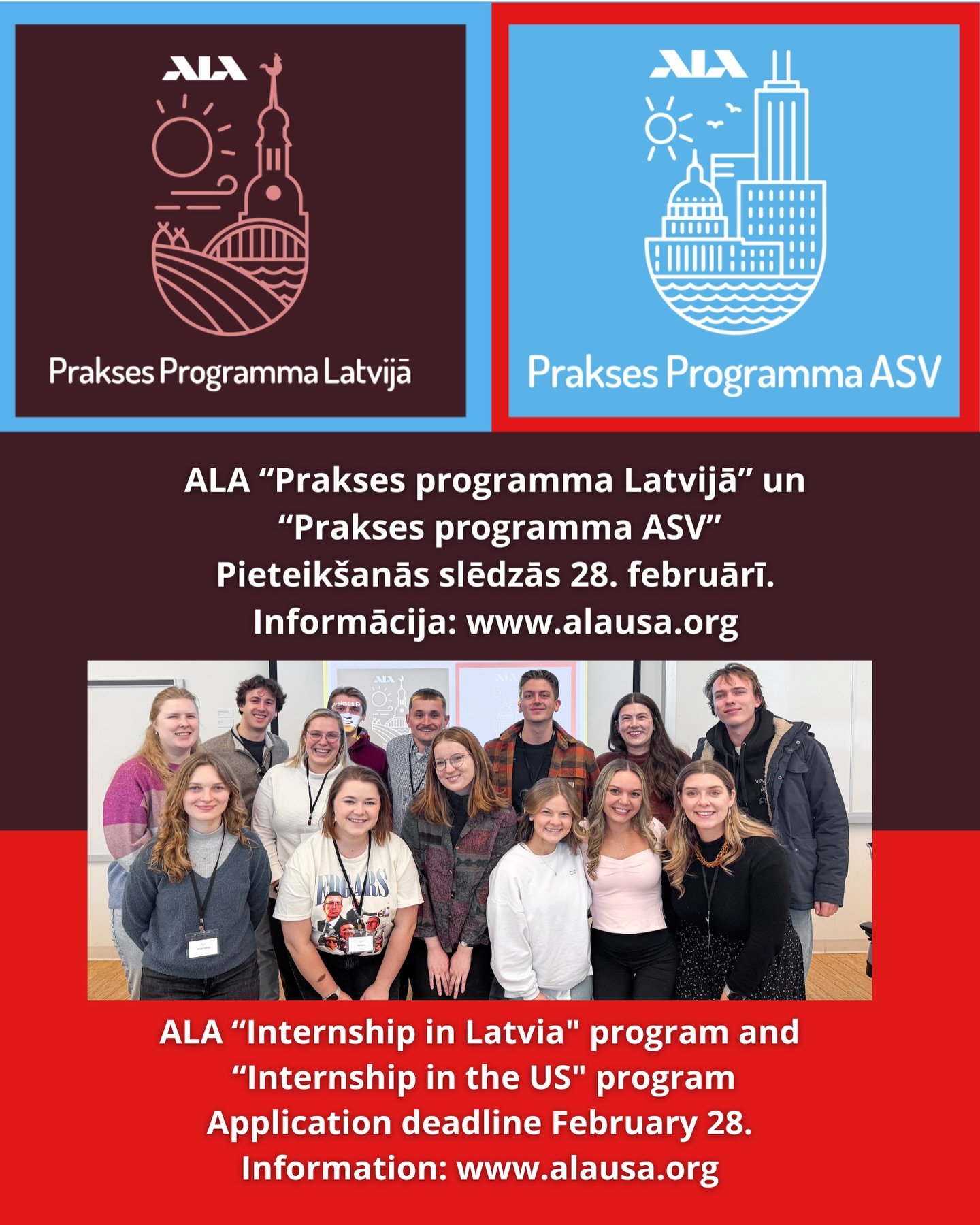 @americanlatvians aicina ALJA biedrus un jaunie&scaron;us pieteikties prakses programmā!!! &Scaron;ī ir brīni&scaron;ķīga iespēja jaunie&scaron;iem strādat praksē Latvijā vai latvie&scaron;u organizācijas Amerikā 🇱🇻🇺🇸

📈 Prakses darbs piesaista 