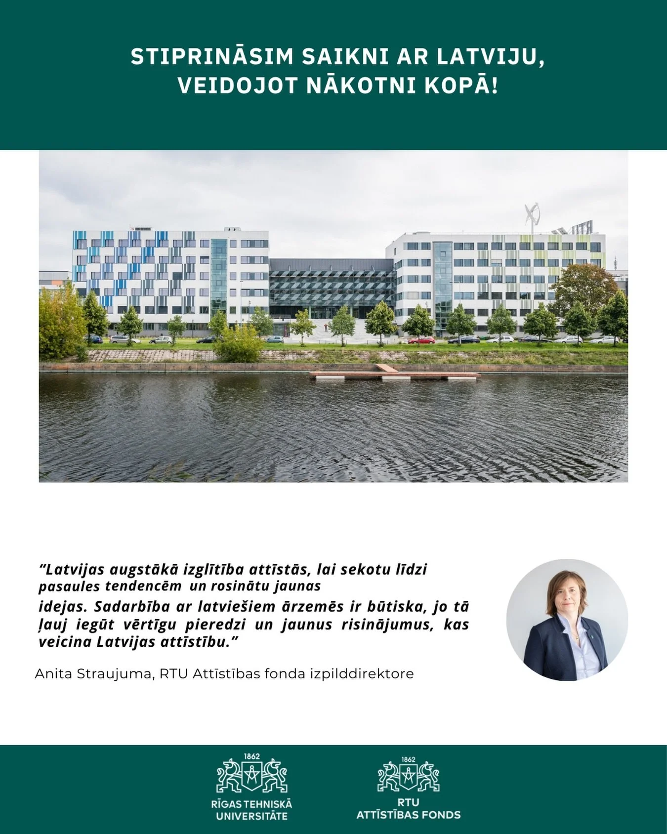 Rīgas Theniskā Univesitāte (RTU) piedāvā daudzas iespējas un aktivitātes jaunie&scaron;iem

🇱🇻 Stiprināt saikni ar Latviju
🏫 Dalīties ar sasniegumiem zinātnē 
📝 Piedalīties aizraujo&scaron;os projektos

📖 Iespējas vasaras skolas vai prakses Latv
