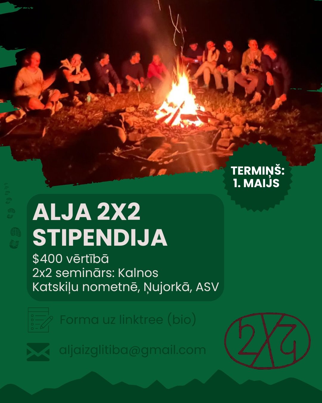 ALJA pie&scaron;ķirs stipendija ALJA biedriem, palīdzēt piedalīties @2x2pasaule latvie&scaron;u jaunatnes seminārā KALNOS 2026. gada vasarā ⛰️
📍23.&thinsp;&ndash;&thinsp;30. jūnijam ASV, Ņujorkas draudzes Katskiļu nometne
💵 $400 vērtībā.

ℹ️ Inform