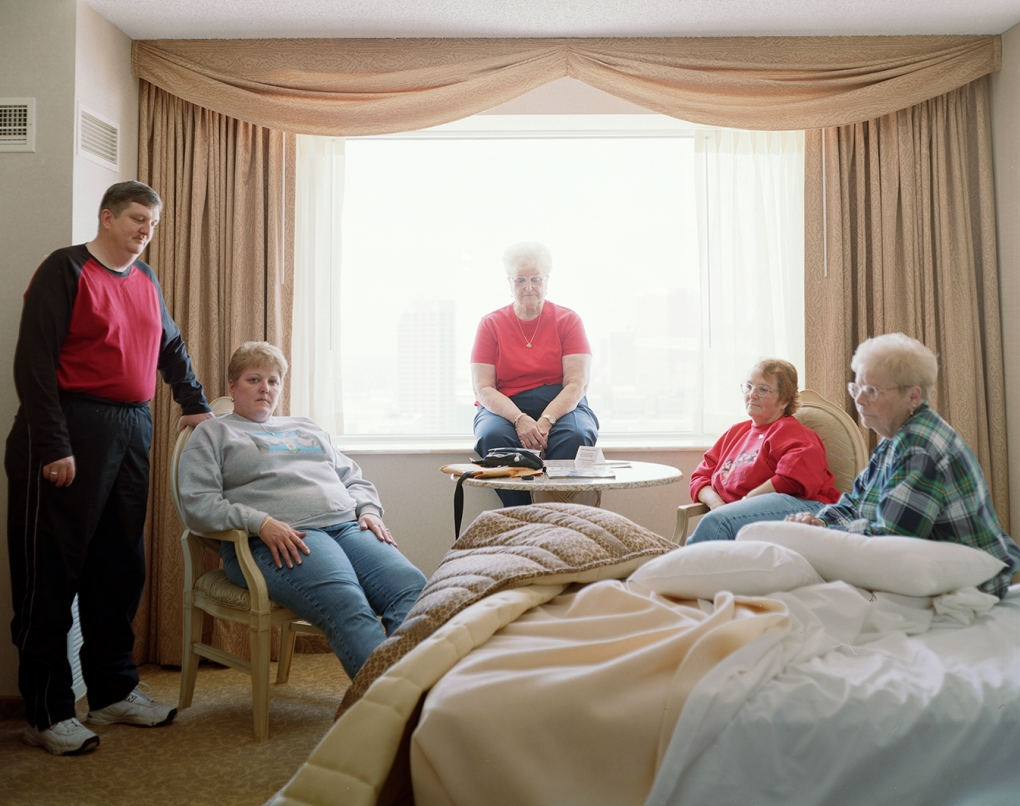 "The subjects in Jason Hanasik’s photographs exude a kind of somber, world-weary strength that doesn’t seem to expect much anymore, but which achieves a kind of (cast in stone) transcendence simply by continuing to exist. Like some of the other work here, Hanasik’s people are presented largely without context, as if you sat down next to someone on a bus and he began telling you his life story. But since the particulars of a life are often used to discount the powerless, lack of background information can actually bring about a new attentiveness and sense of connection. The old paradox: sometimes the stranger on the bus will tell you more of his true story than he might ever bring himself to share with those closest to him." -Ann Stapleton for Newpages.com