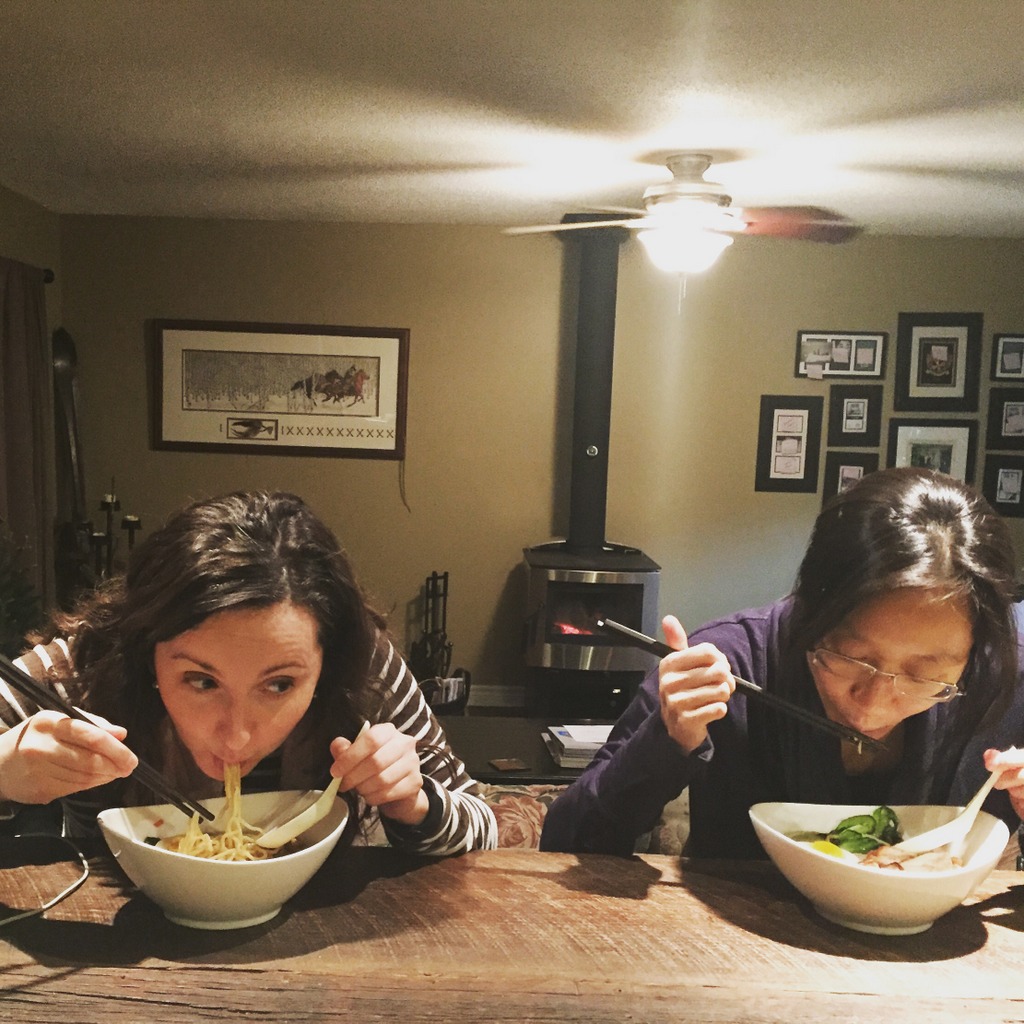 Ramen slurping at the bar.