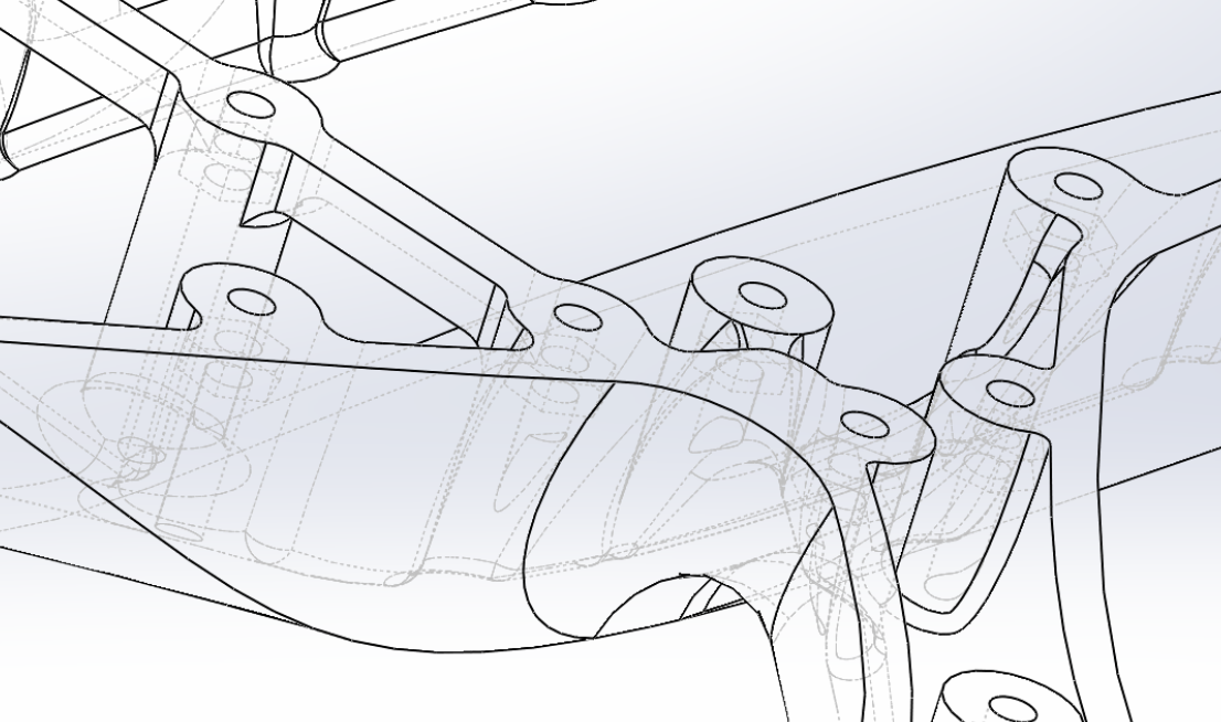 Here's a closeup of the hull, you can see where the nuts will be embedded in the print.
