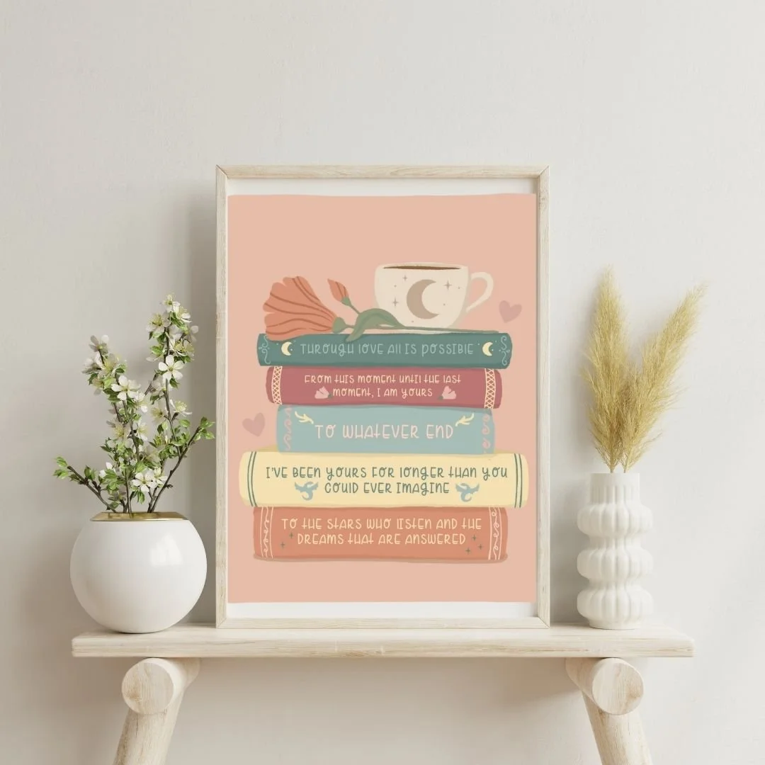 I made this fun illustration with some of my favorite book quotes. You can buy the print in my bookish Etsy shop. What book quote sticks with you?

#bookish #quotes #romantasy #artprint
