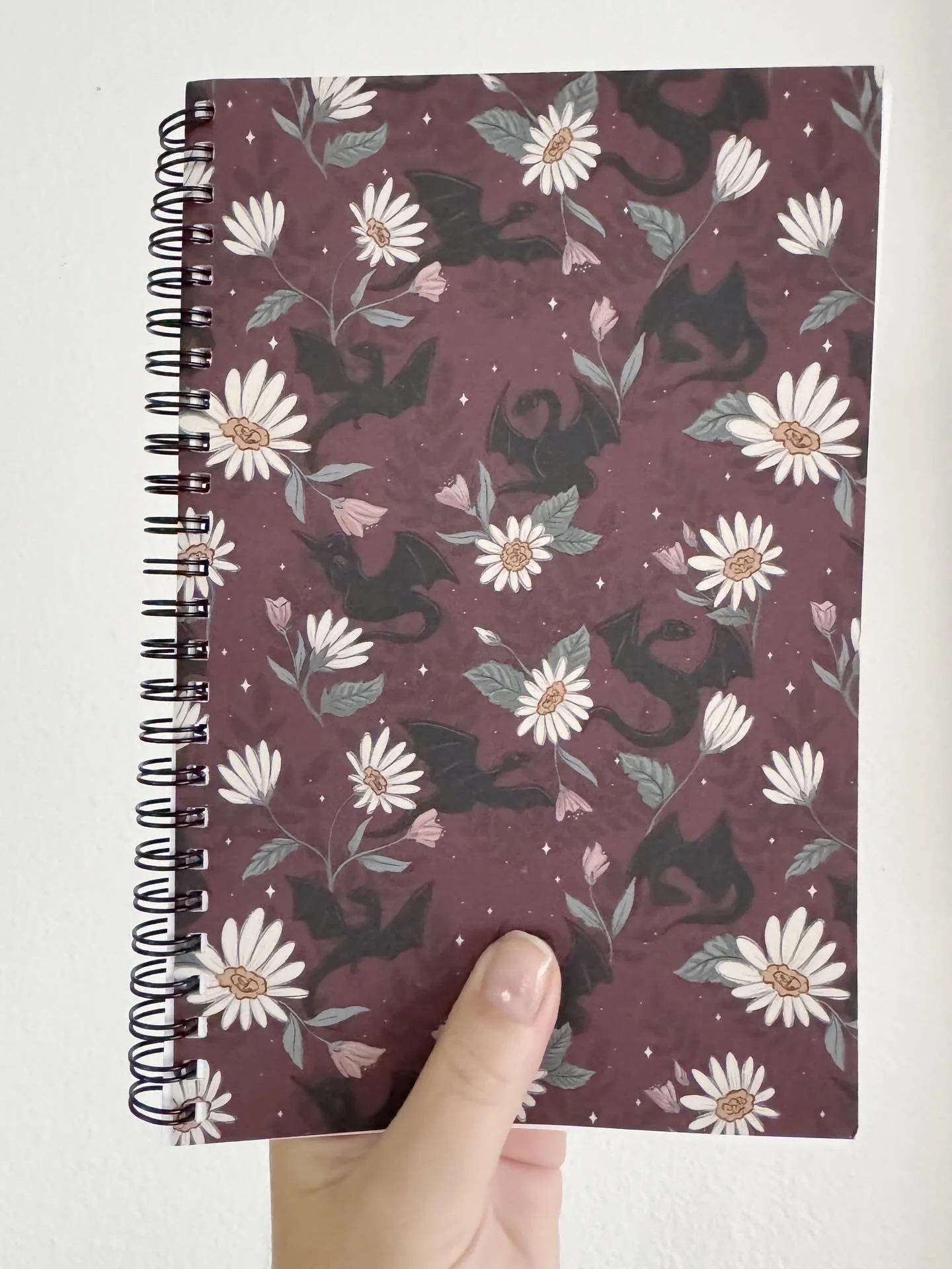 I just got this journal in with a fun dragon print I designed recently. I&rsquo;m thinking I&rsquo;ll add it to my bookish Etsy shop. I love the velvety feel of the covers!