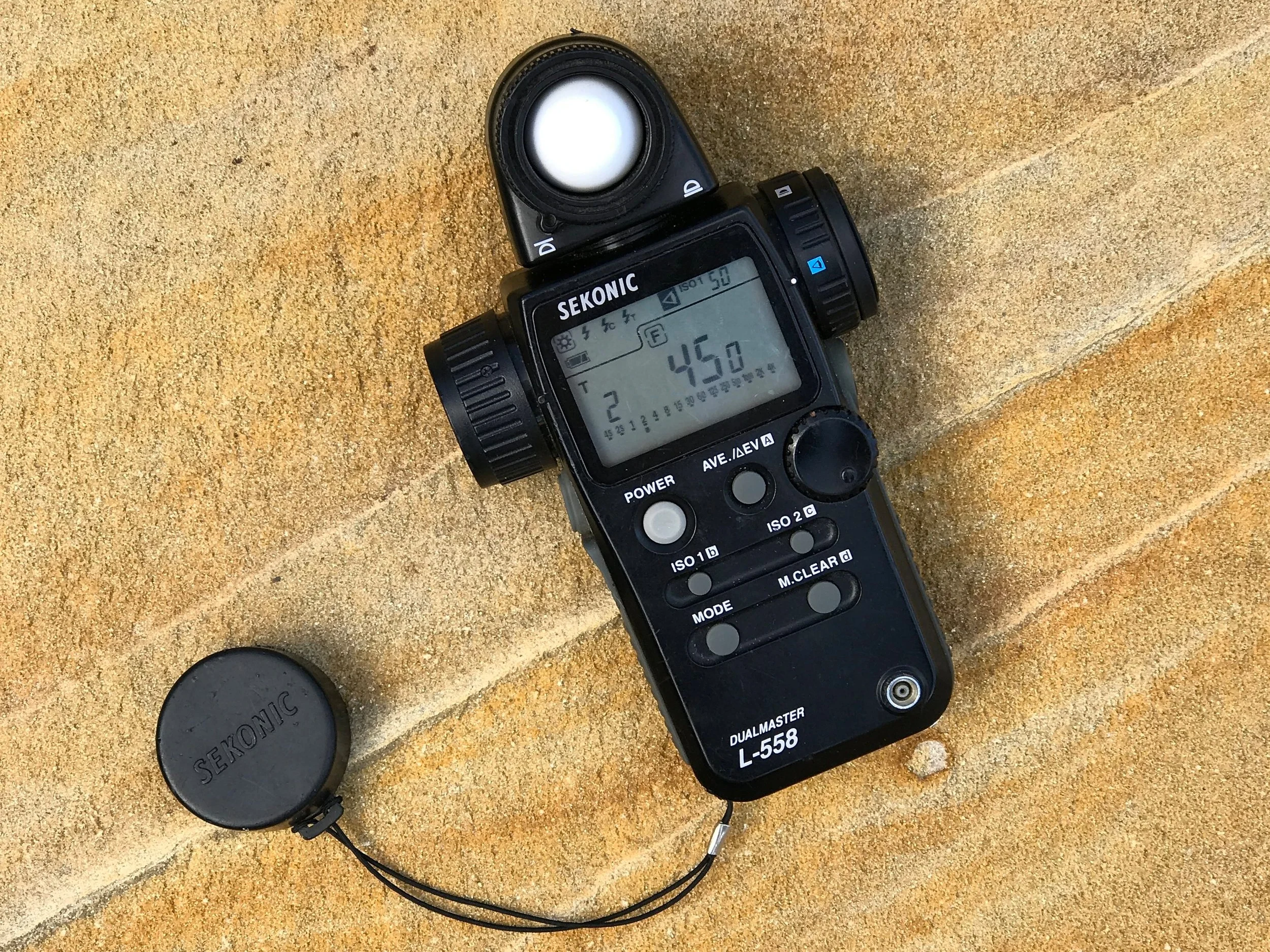 Now my backup meter, the Sekonic L-558 offers the photographer both a 1 degree spot and incident meter.