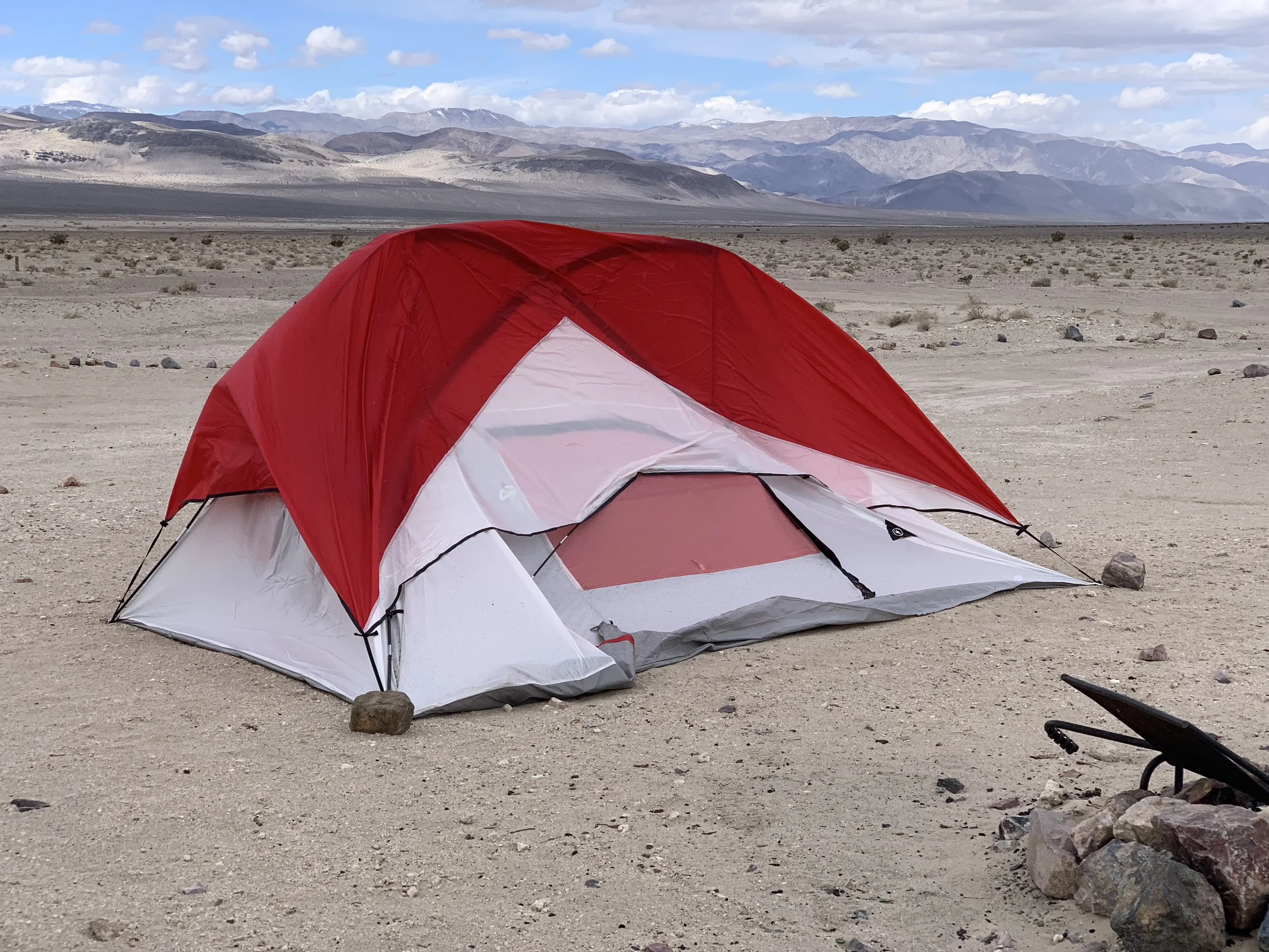  My tent being pummeled by the wind. 