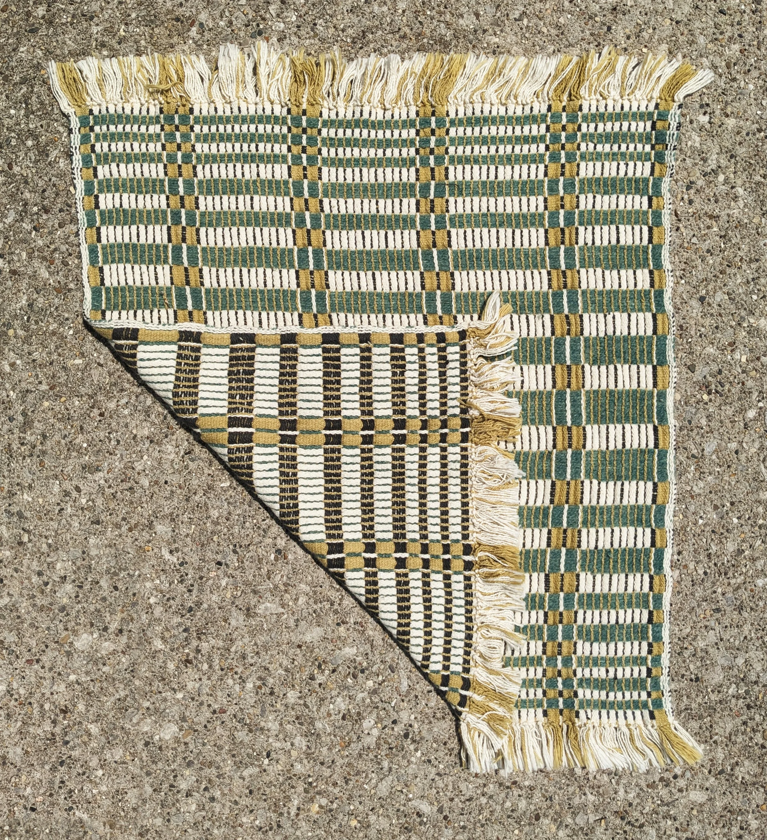 cotton, marigold dyed cotton, wool 22" x 19.75” available at Ox-Bow House in Douglas, MI