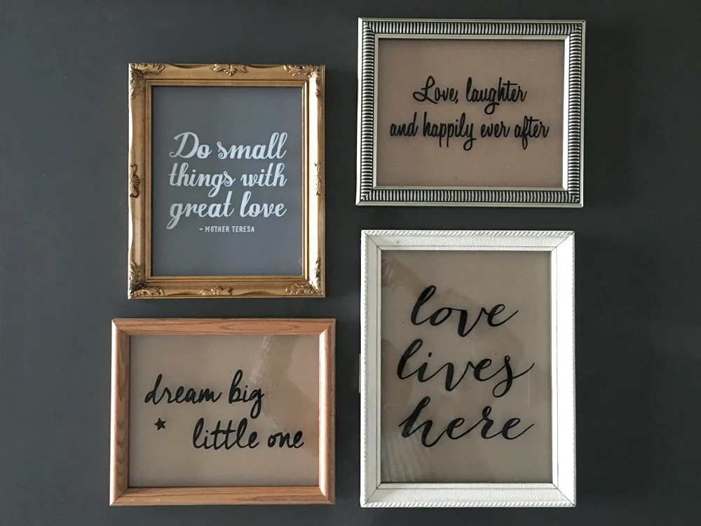 Mother Teresa - $90/ Love, Laughter - $75/ Dream Big - $70/ Love lives - $80