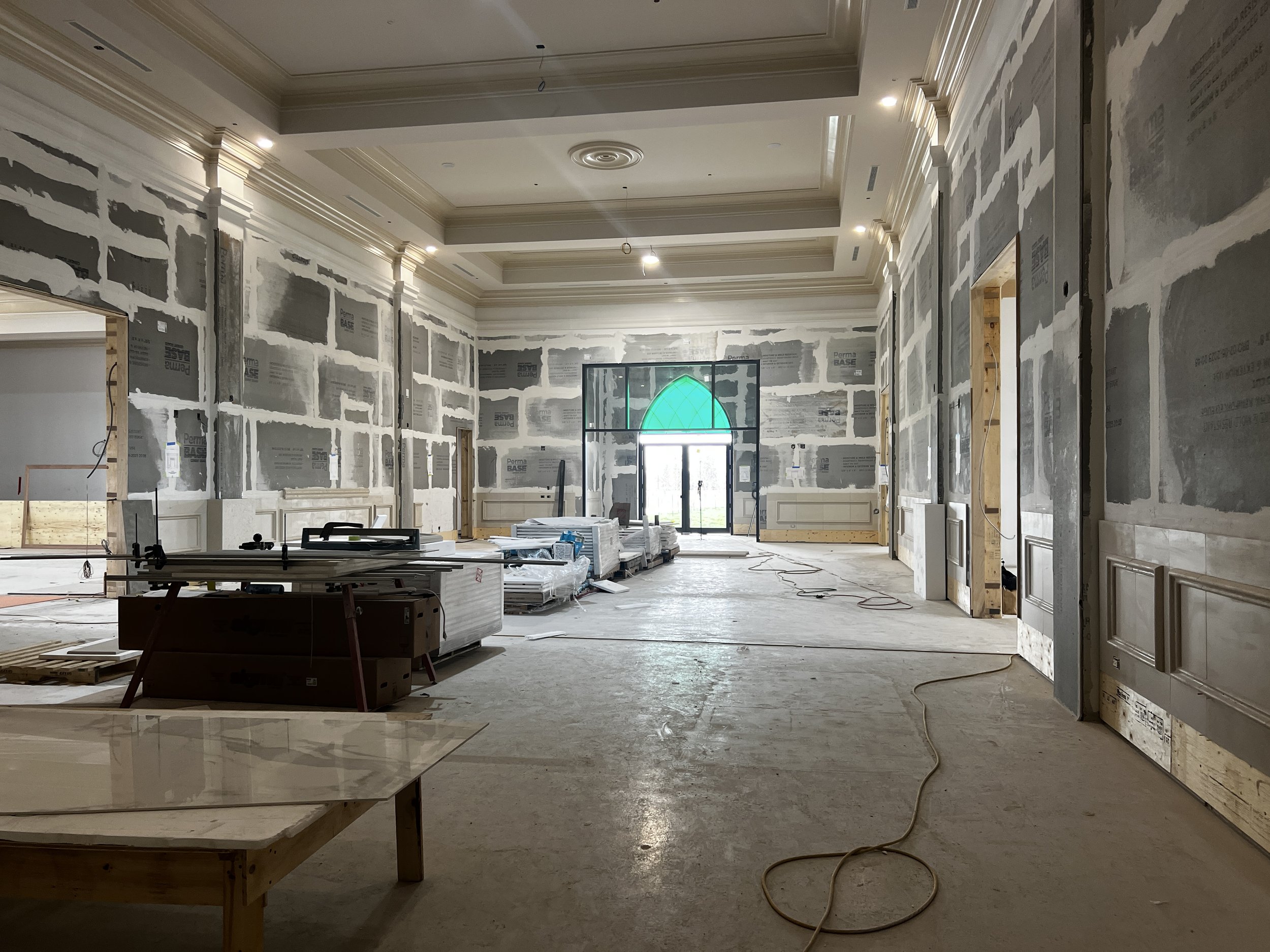 Stone Eagle Winery the lobby in construction designed by Adriana Mot of Dochia interior design