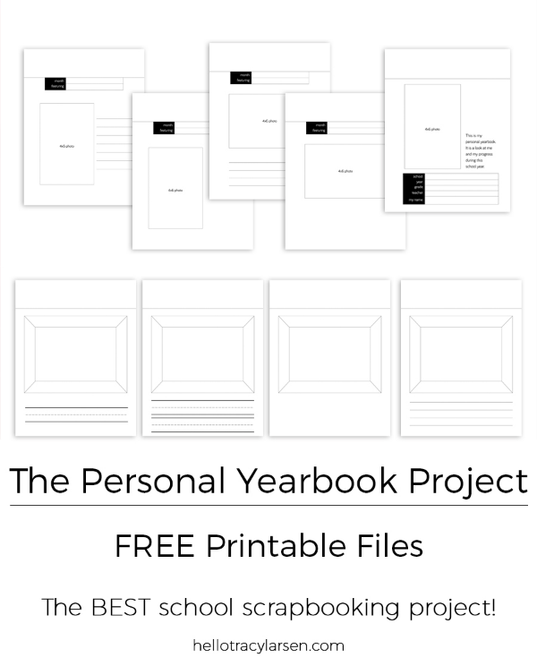 The Personal Yearbook Project | FREE Printable Files — Tracy Larsen Digital  Designs