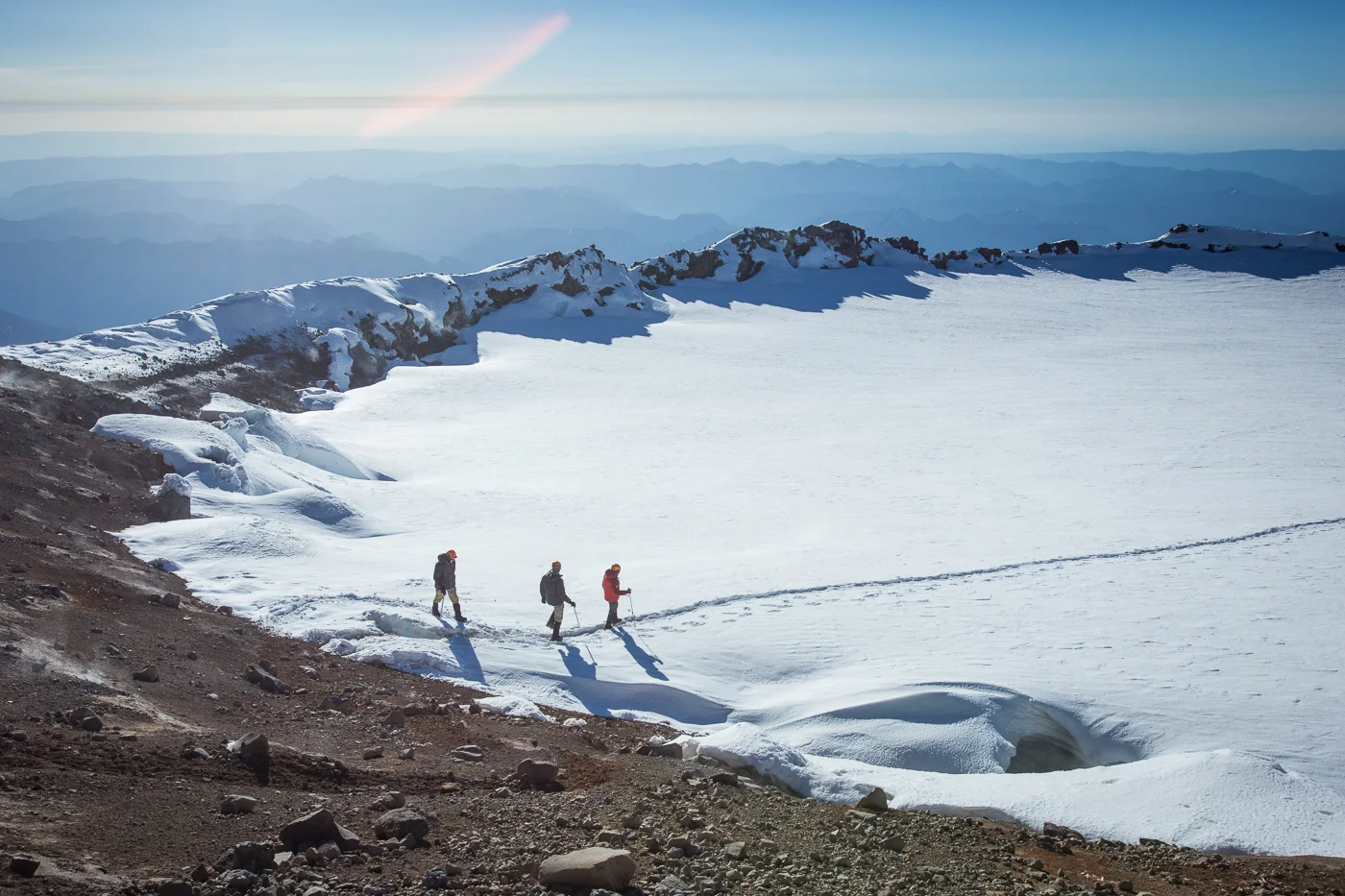 Hiking Across the Summit Cone