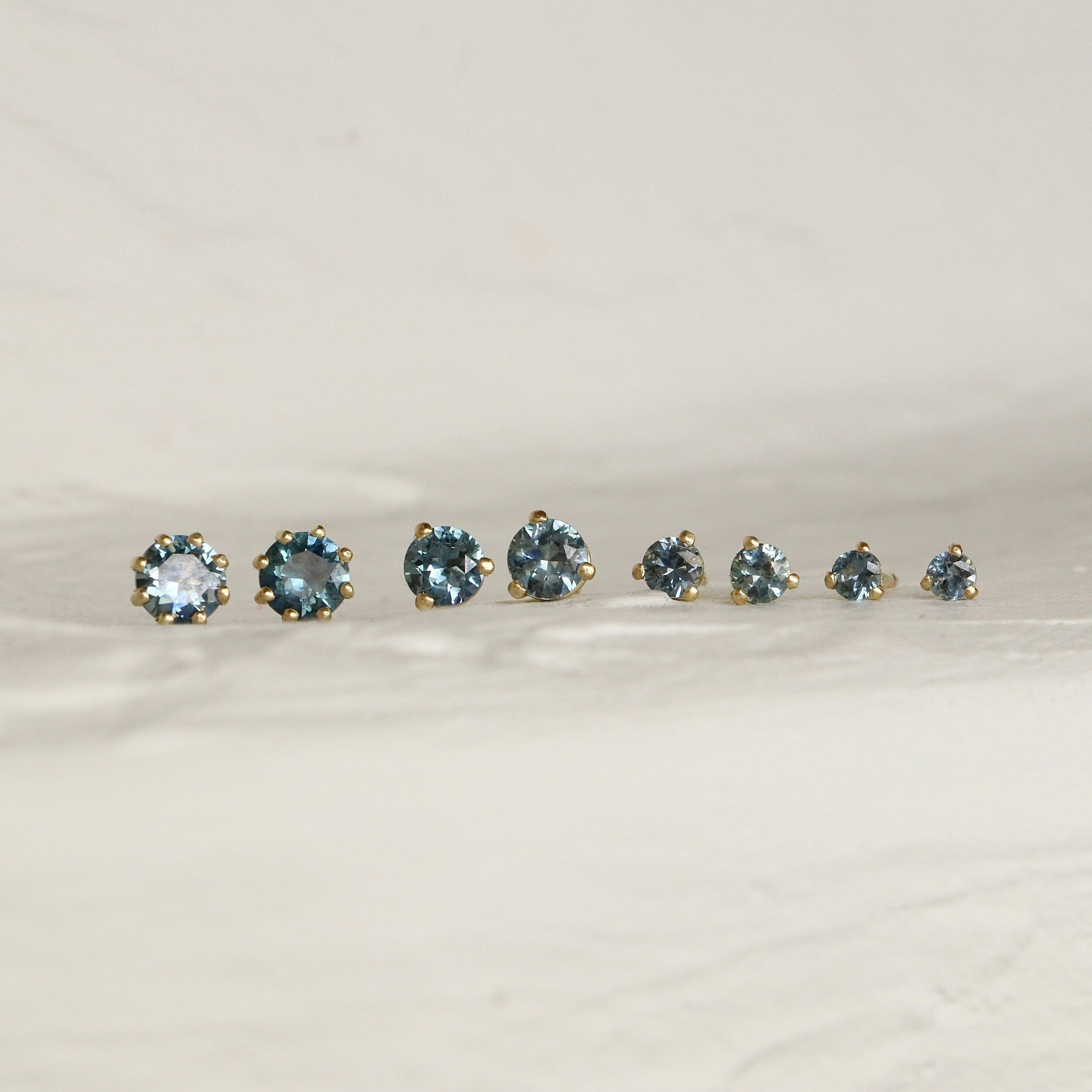 Opal and montana sapphire gold stud earrings – Karin Luvaas