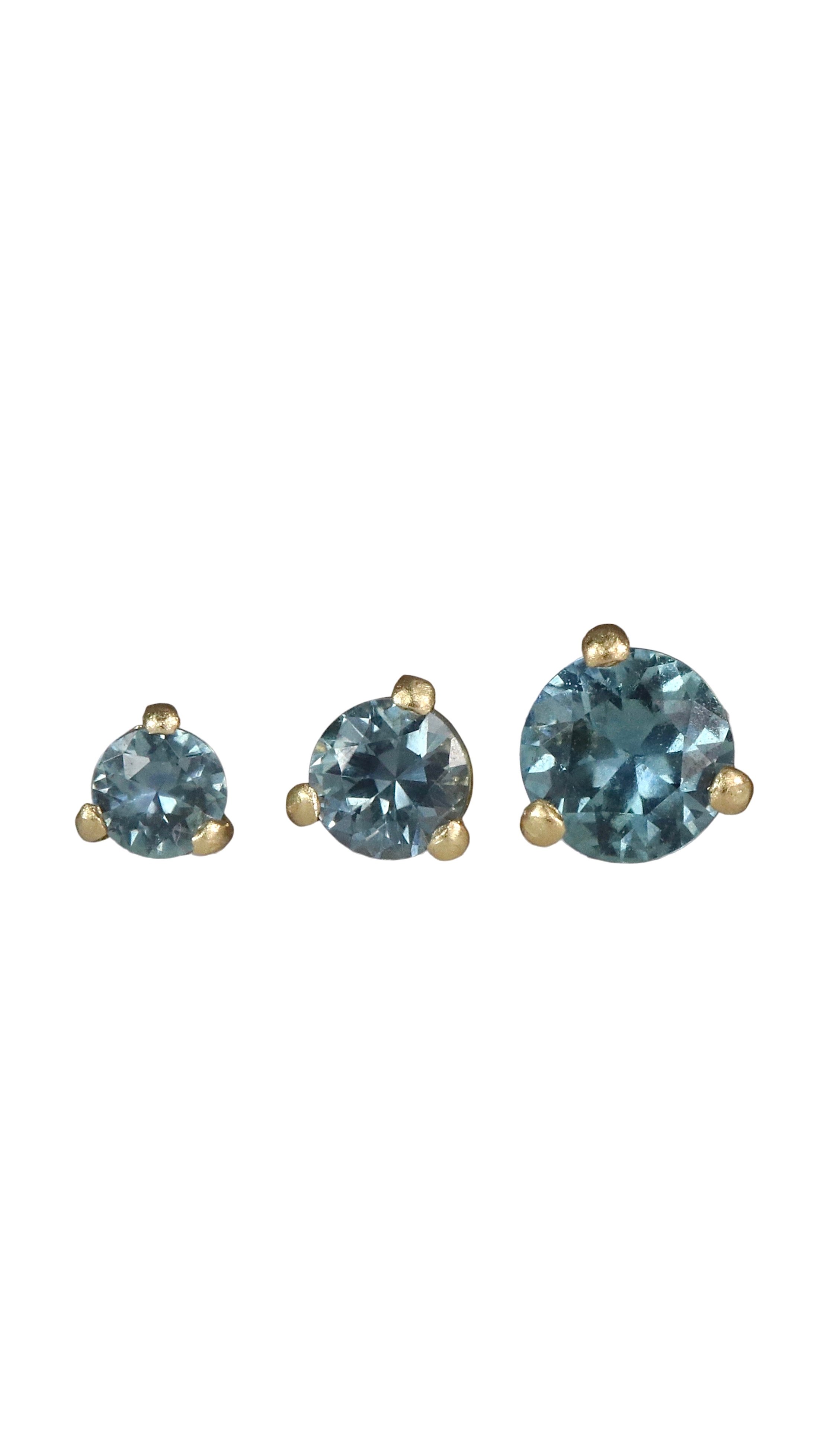 Blue-Green Montana Sapphire & Moissanite Stud Earrings