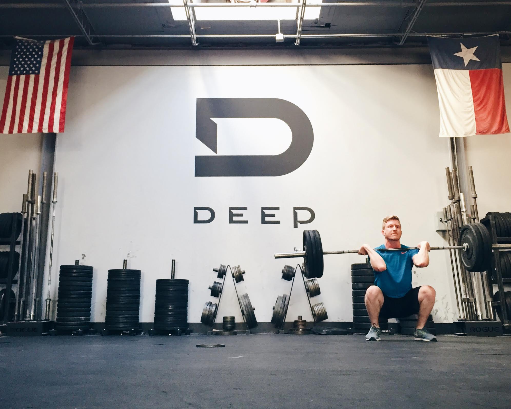 Keaton performing his favorite barbell movement - the squat clean