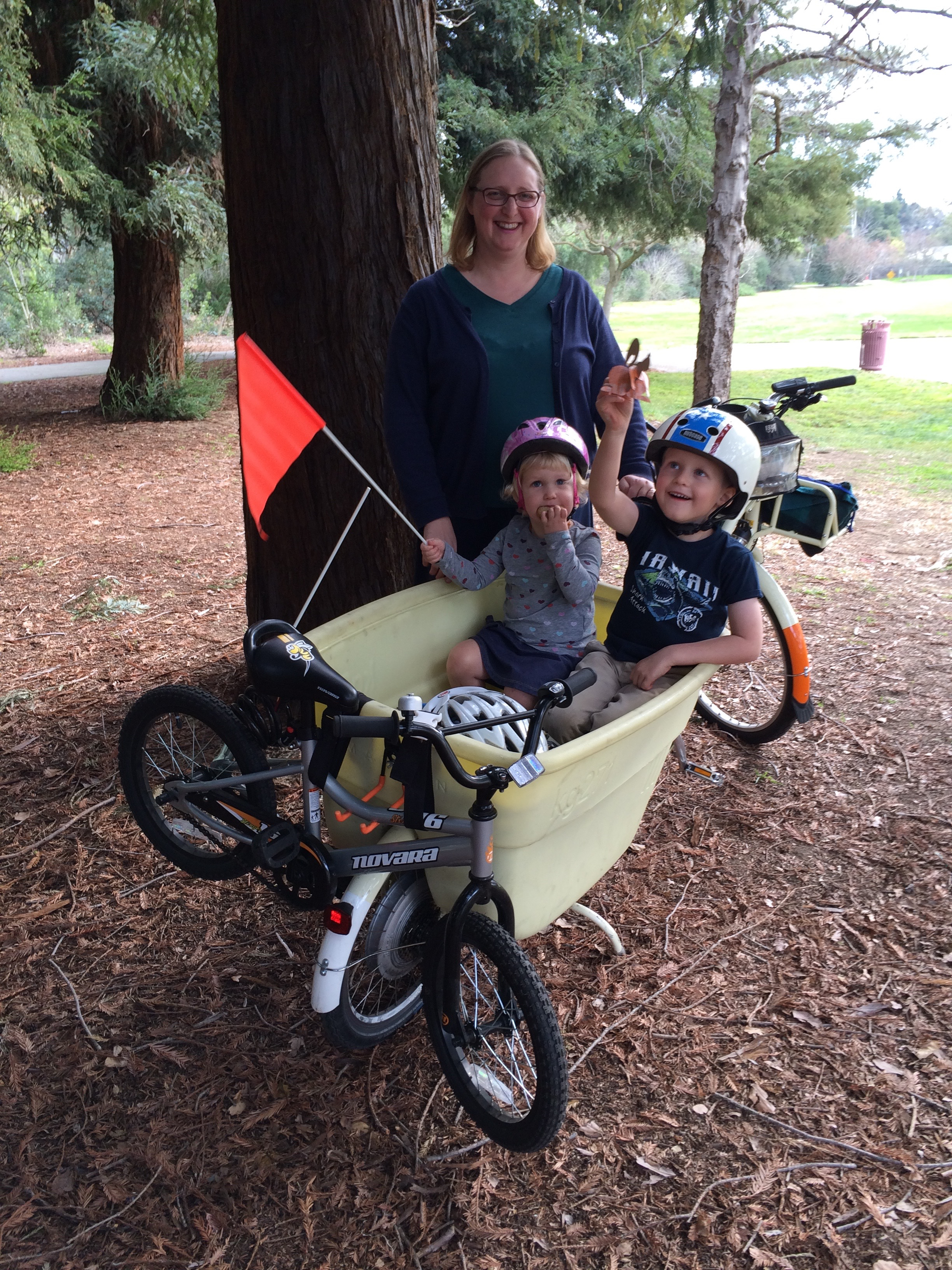 Jenn, Becky, Danny and their Madsen bike