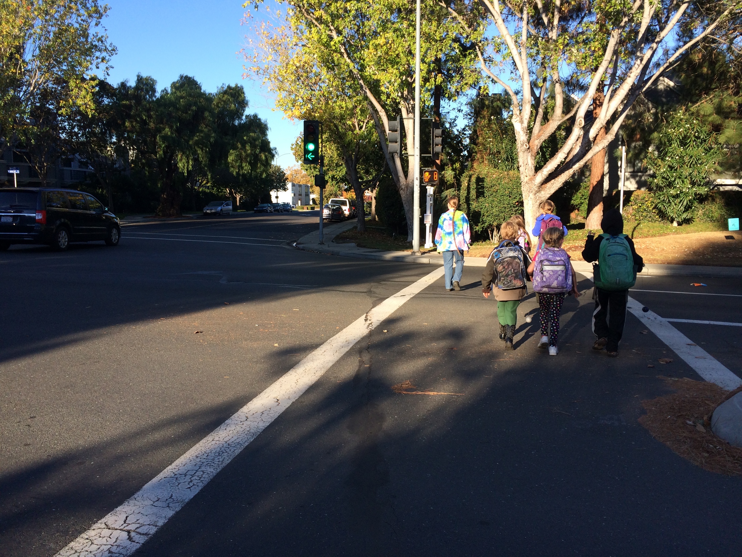 The combination of walk signal and left turn arrow, all in the same direction, equals peace of mind. Pedestrians and cyclists know they no longer have to worry about oncoming drivers turning left into them.
