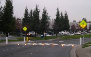 in-roadway blinky lights