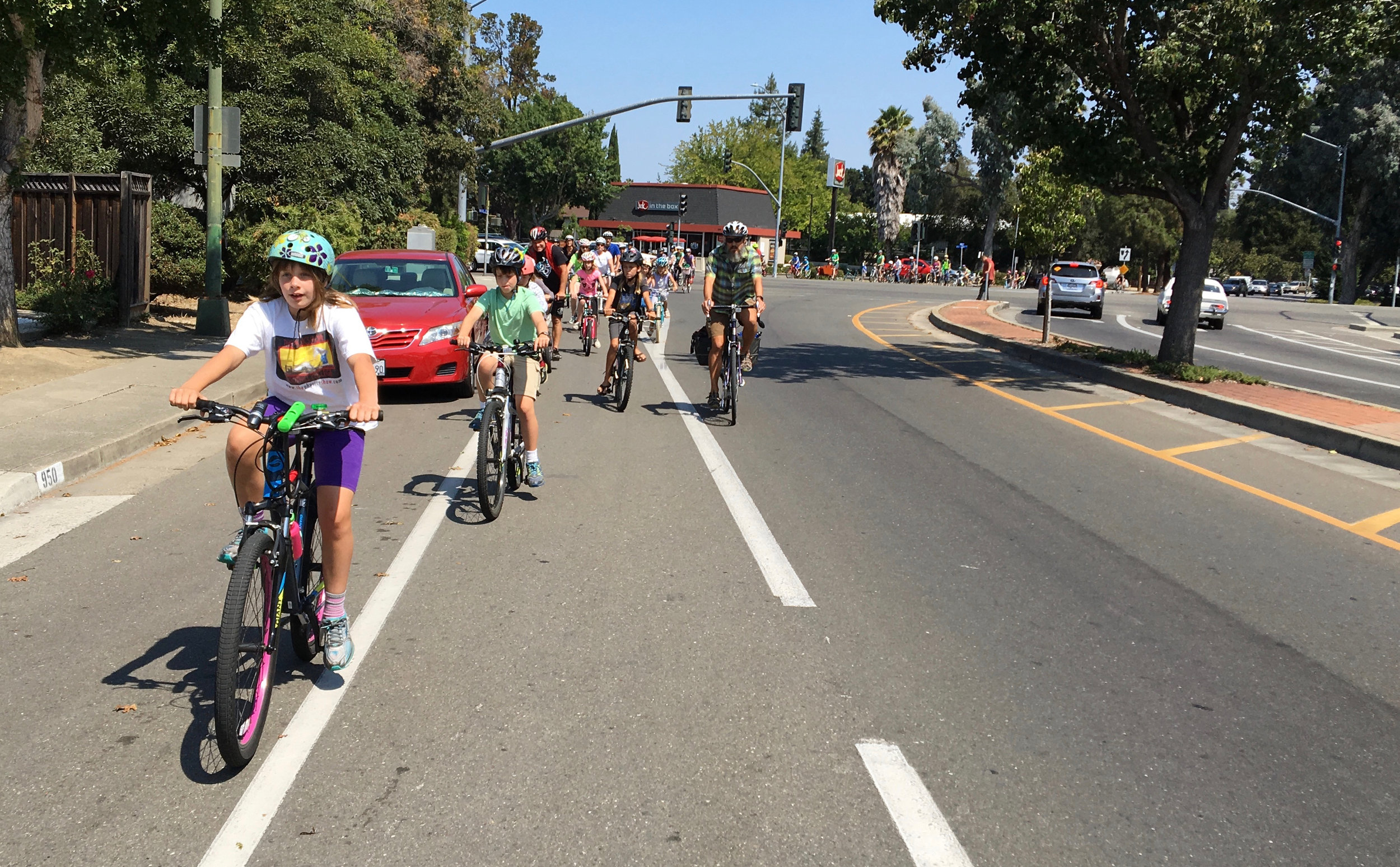 Group Ride across El Camino Real - Photo by John Scarboro
