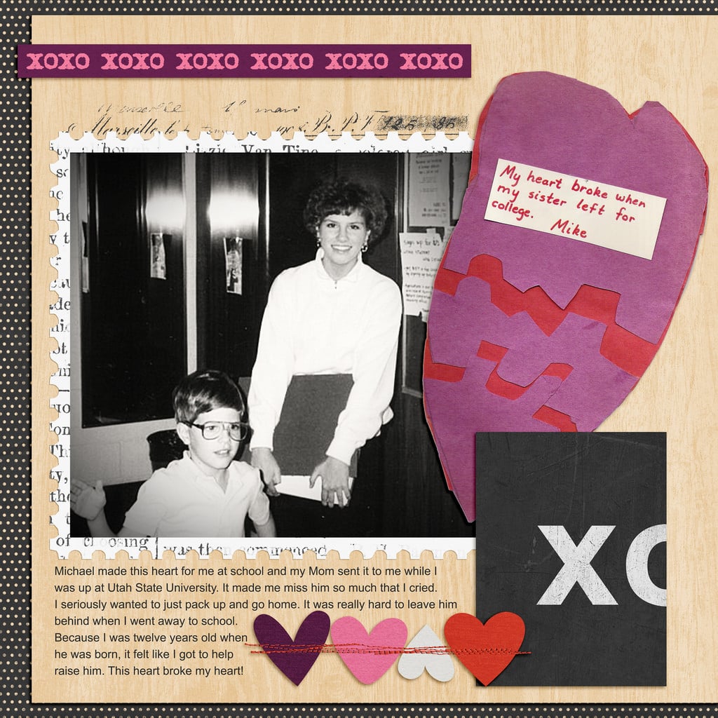 Layout features Sugary Fancy You Complete Me from The Digi Files number 86 February 2016. 