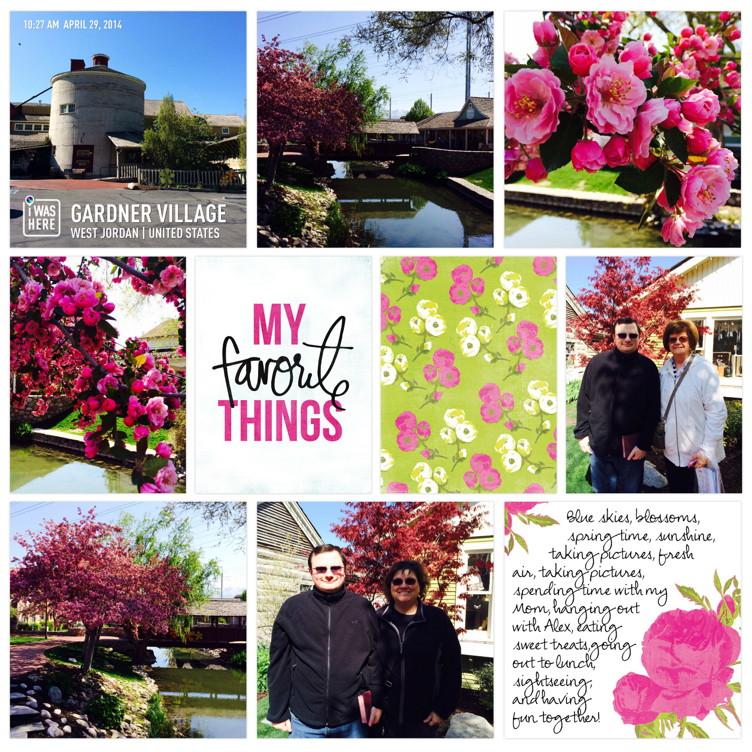 Layout features Template Design K and the Favorite Things edition. All supplies are available as in-app purchases. Top left photo was edited in the Instaplace app to add the title.
