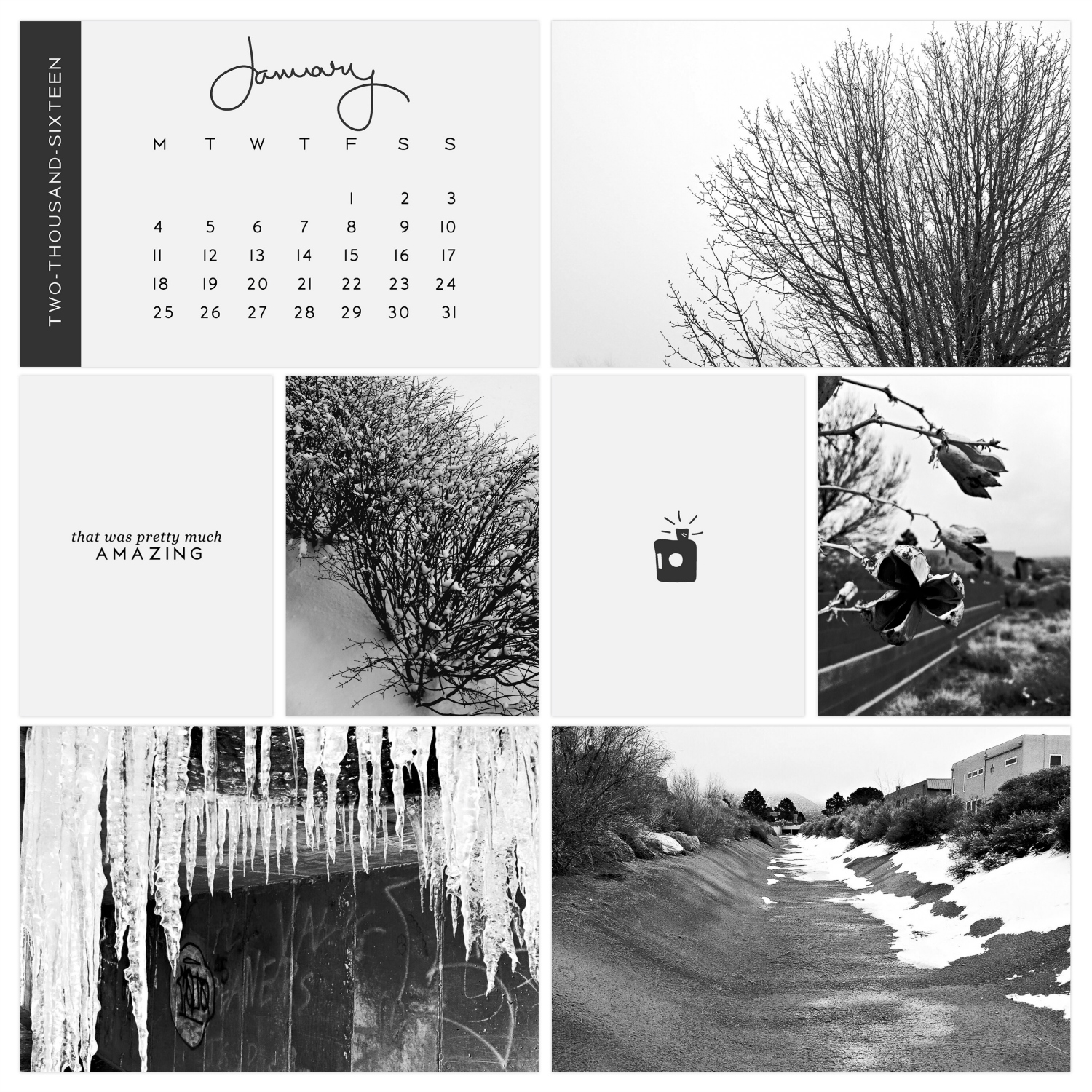 Layout features Template Design A and the Project 52 2016 edition + calendar cards. All supplies are available as in-app purchases.