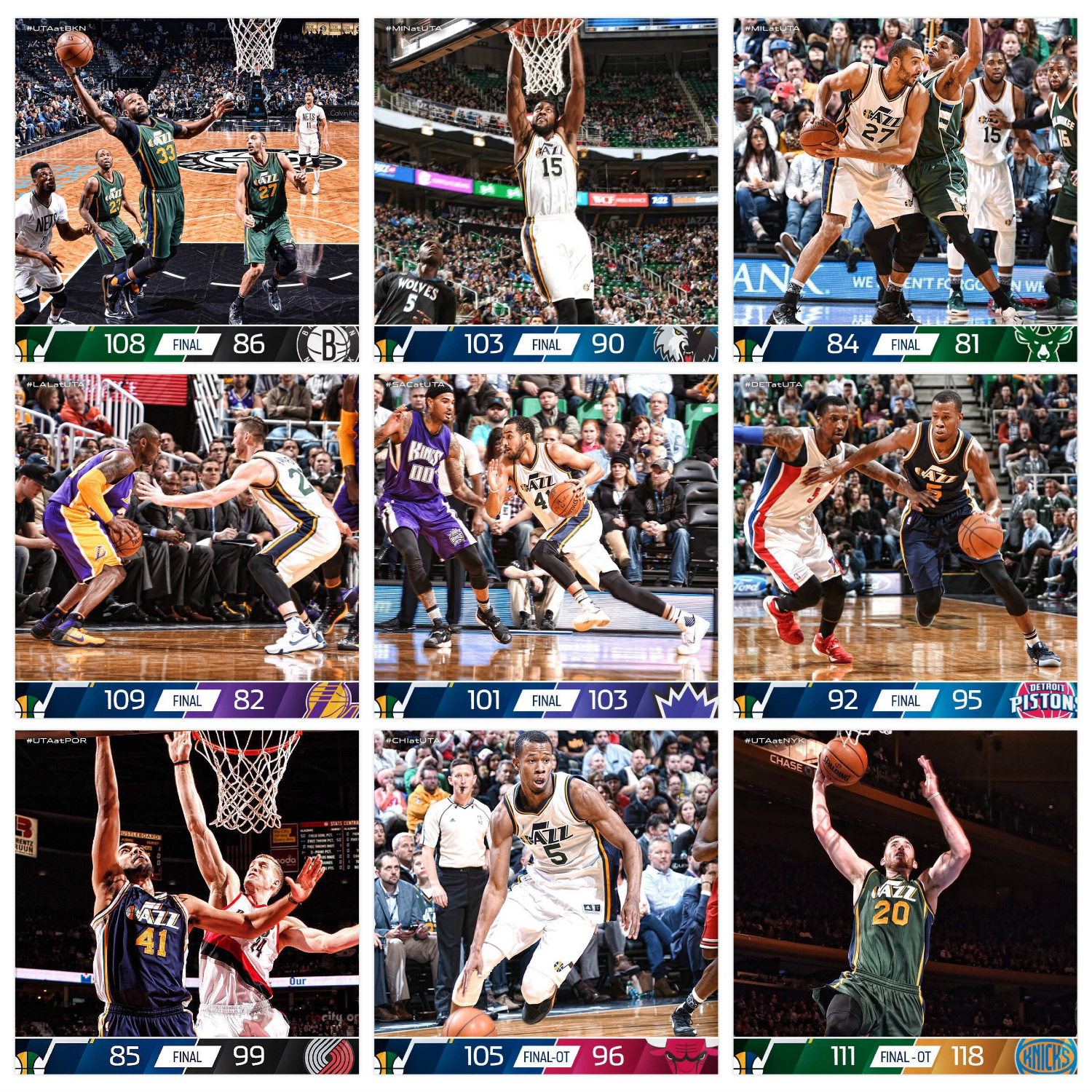 Layout features Template Design P and the images are from the Utah Jazz official Facebook page.