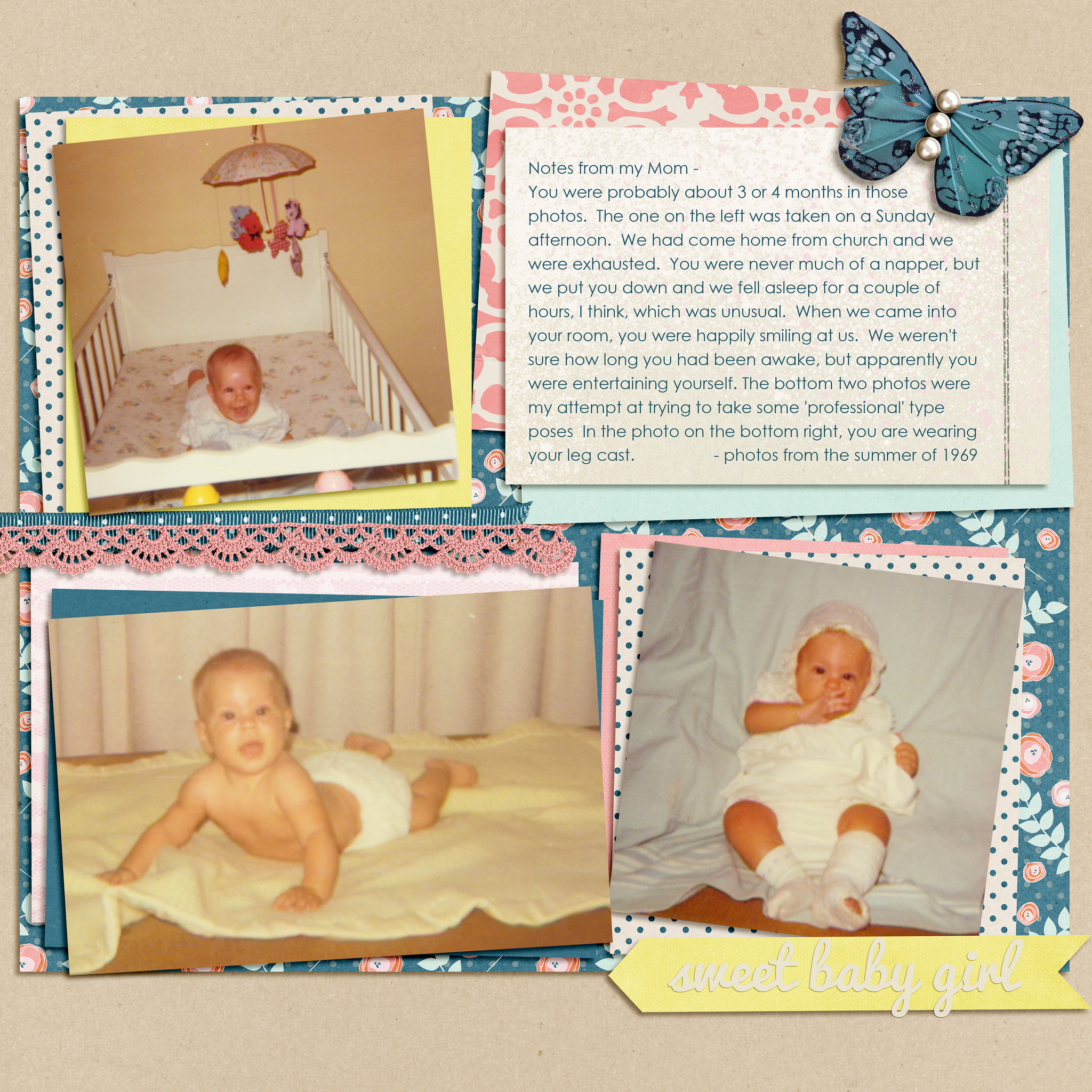 Stolen Moments Designs Reflection. Century Gothic and Pacifico fonts. Journaling from my Mom.
