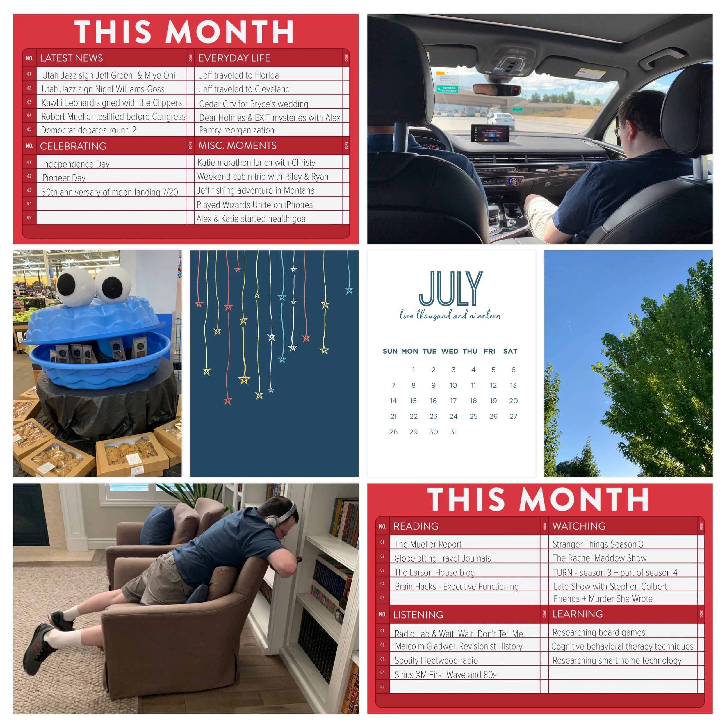 Page created in Project Life App with star card from the Office Hours collection in app. The calendar and month cards are from my shop.