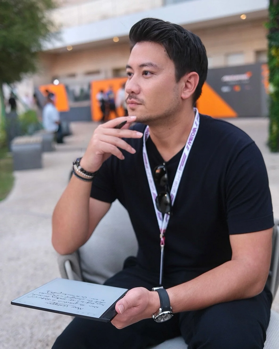 Note taking in the F1 paddock made a whole lot easier with the new Montblanc Digital Paper ✍🏻 From writing to annotating to marking up notes, it really feels like I&rsquo;m writing on actual paper - you can even choose between different @montblanc n