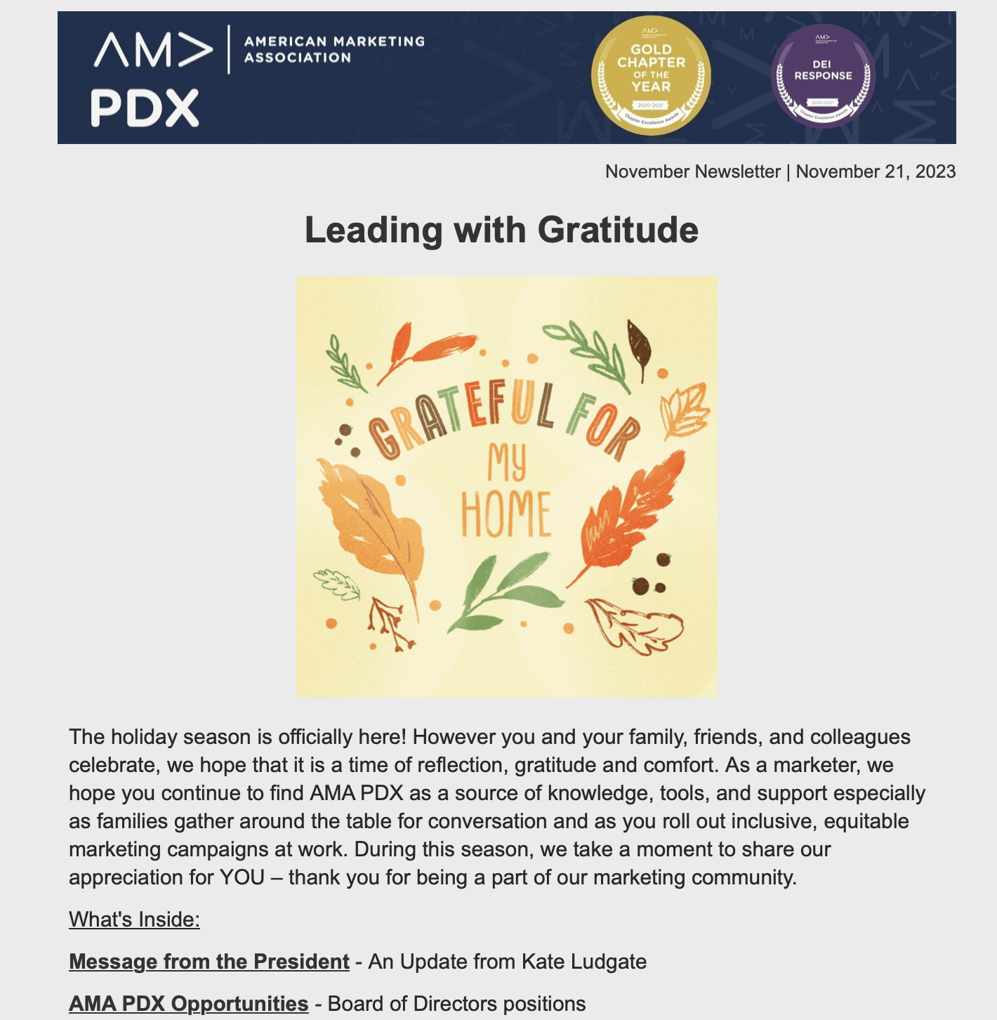 November marketing newsletter