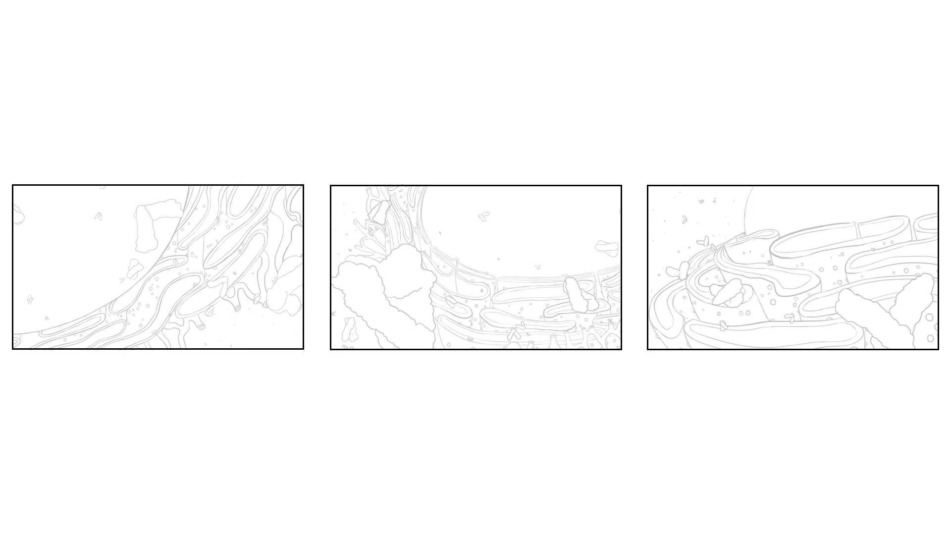 layout thumbnails drafted during brainstorming stages of this project