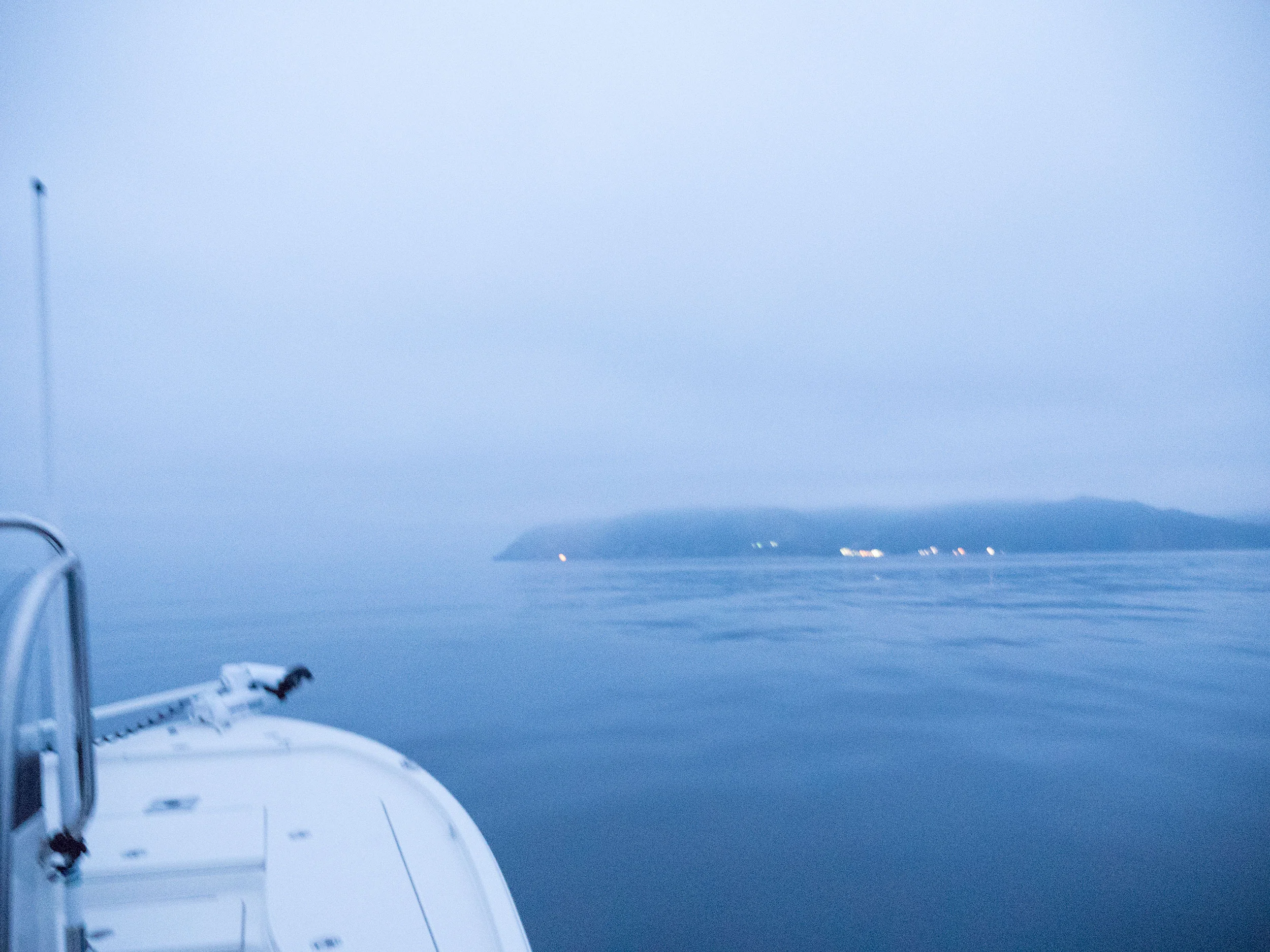 A slick sea surface before the sun rose on Sabbath.