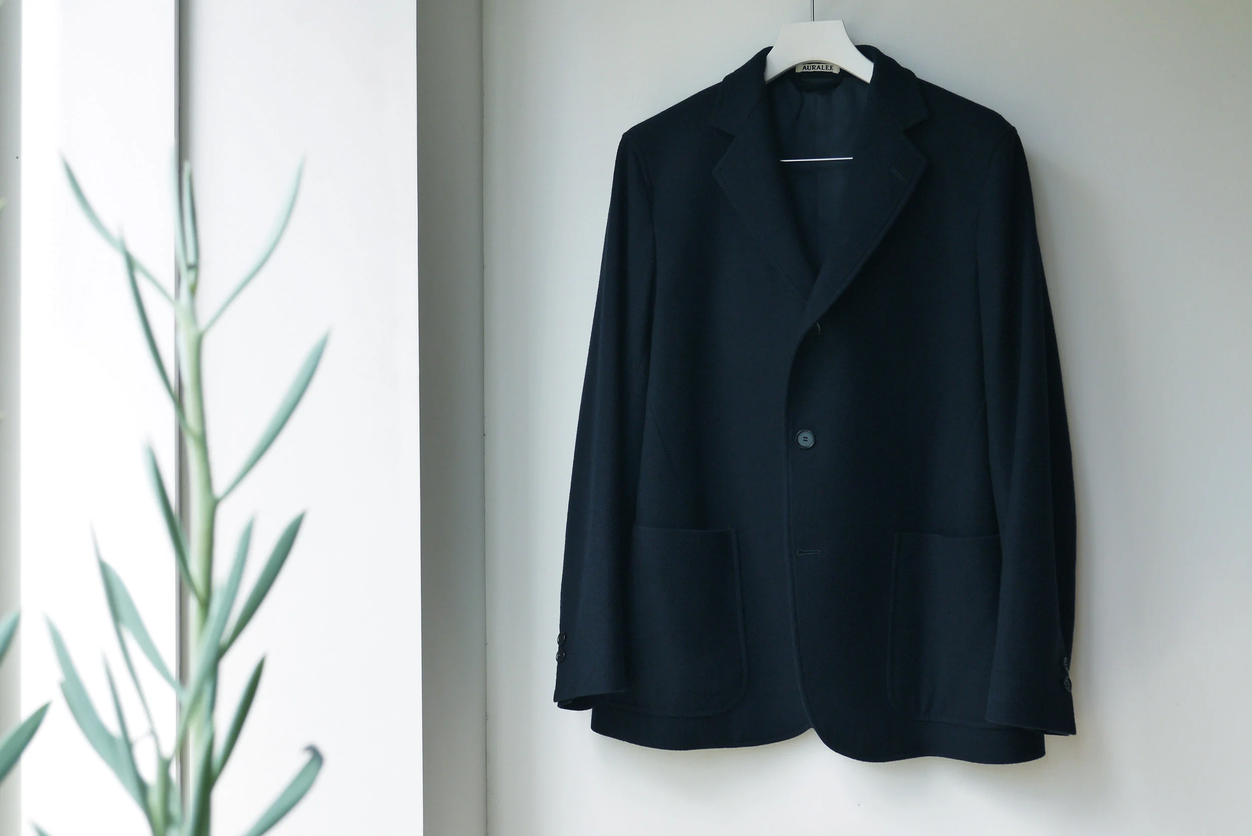 auralee wool cashmere flannel jacket