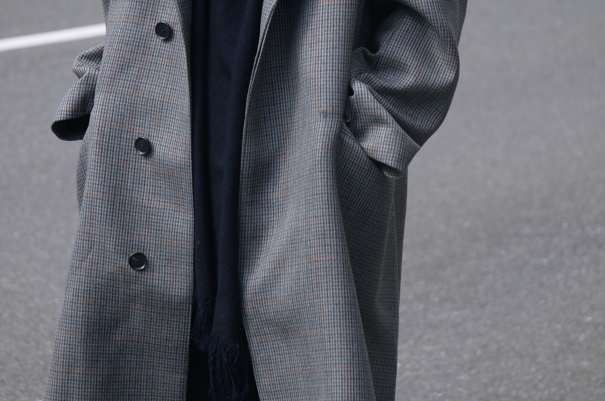 auralee DOUBLE FACE CHECK LONG COAT