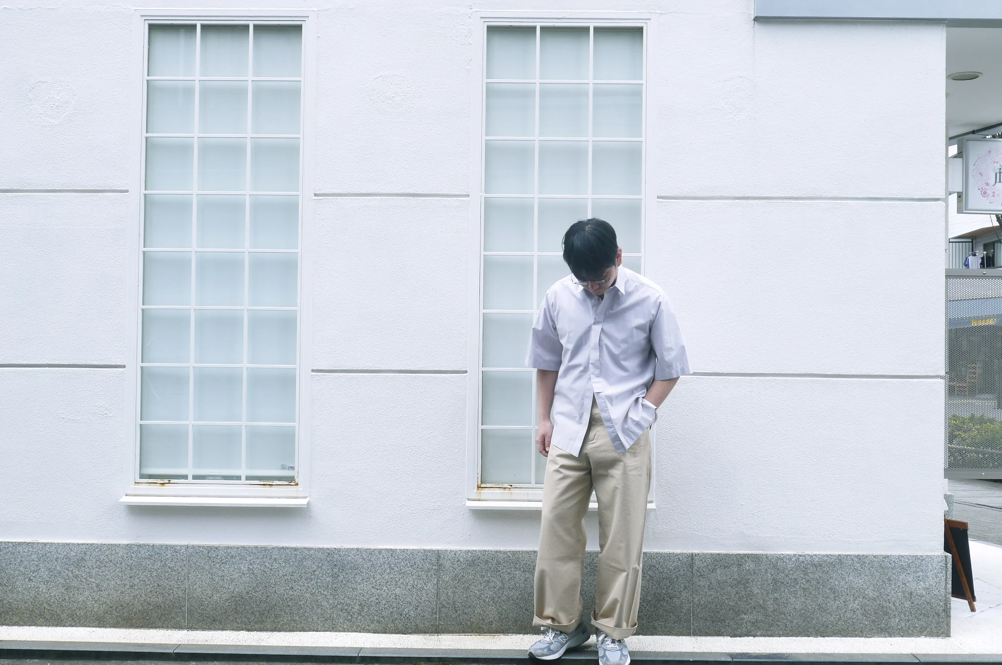 AURALEE WASHED FINX LIGHT CHINO WIDE PANTS "IVORY"