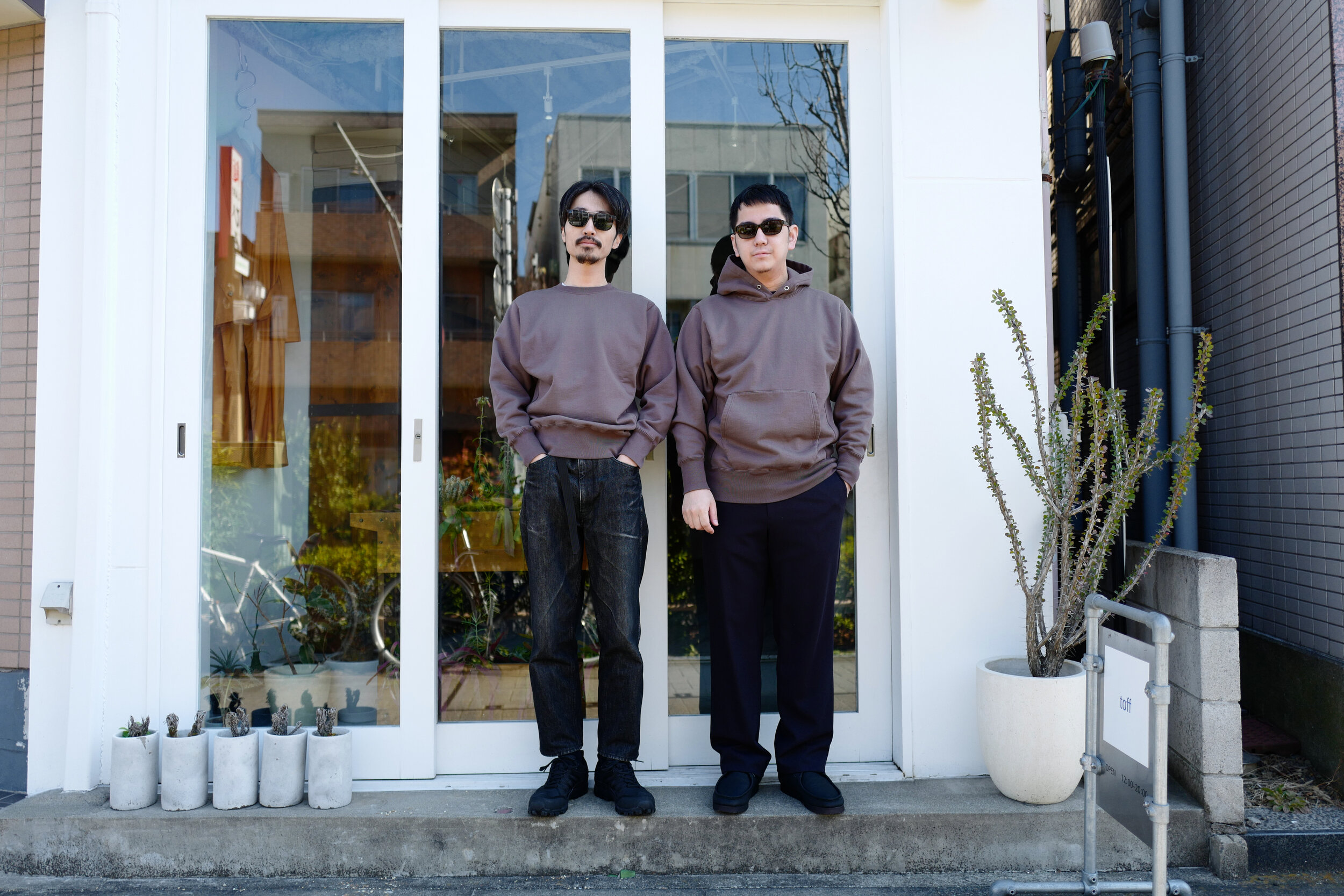 CIOTA スビンコットン  吊り裏毛 クルーネック スウェットシャツ ＆ プルオーバーパーカー