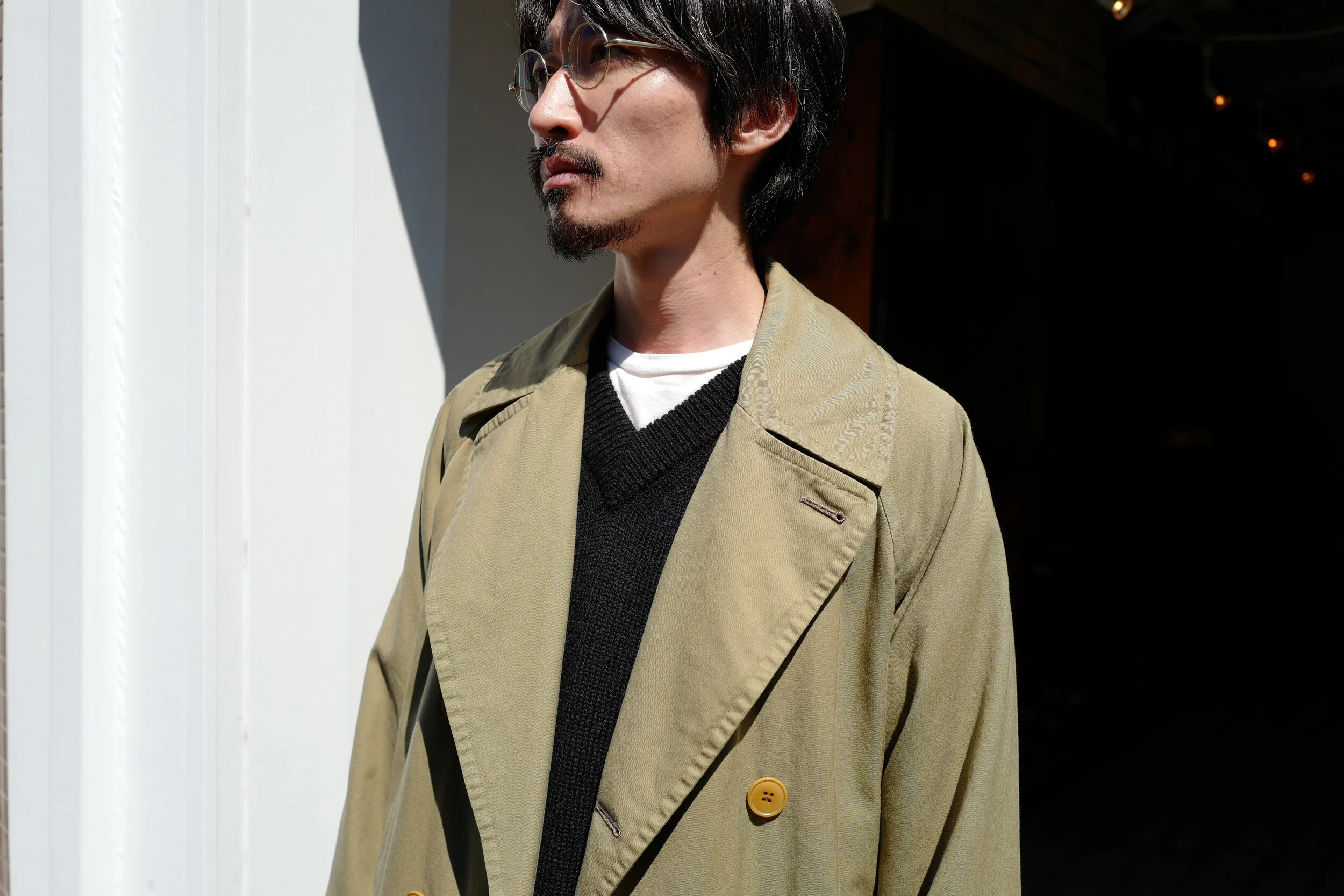 COMOLI コットンギャバ ダブルブレステッドコート — TF Blog